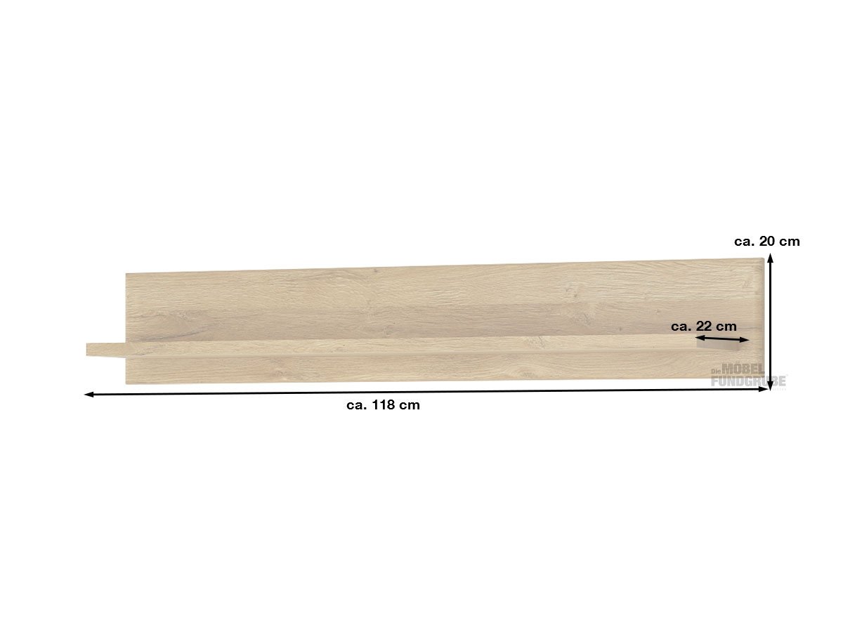 Wandboard Grandson Eiche 118 cm Wandregal - CORTINA