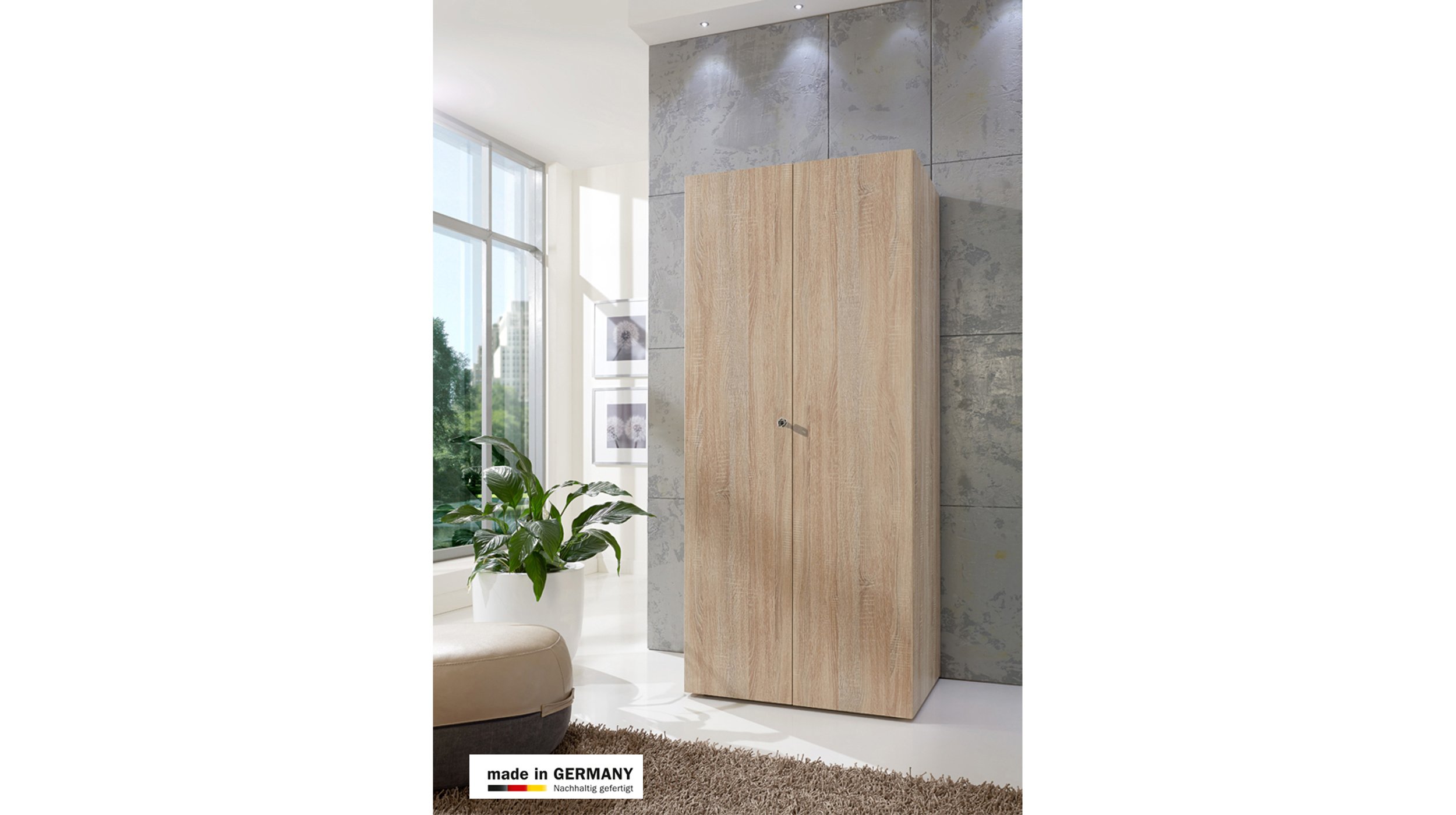 Kleiderschrank - Sägerau Eiche - 80 cm - MULTIRAUM