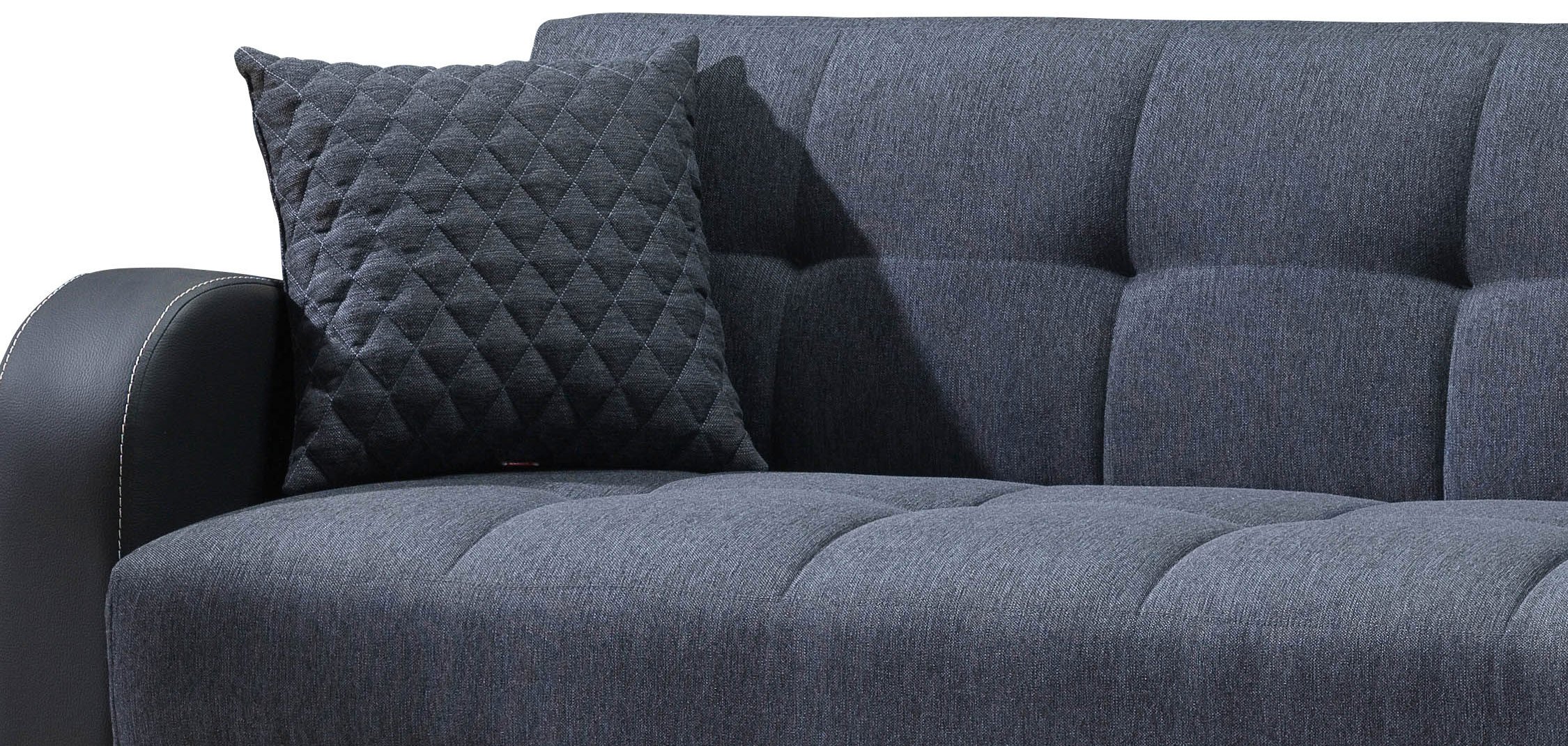Einzelsofa 3-Sitzer 220 cm Sofa anthrazit Schlaffunktion - RIZA