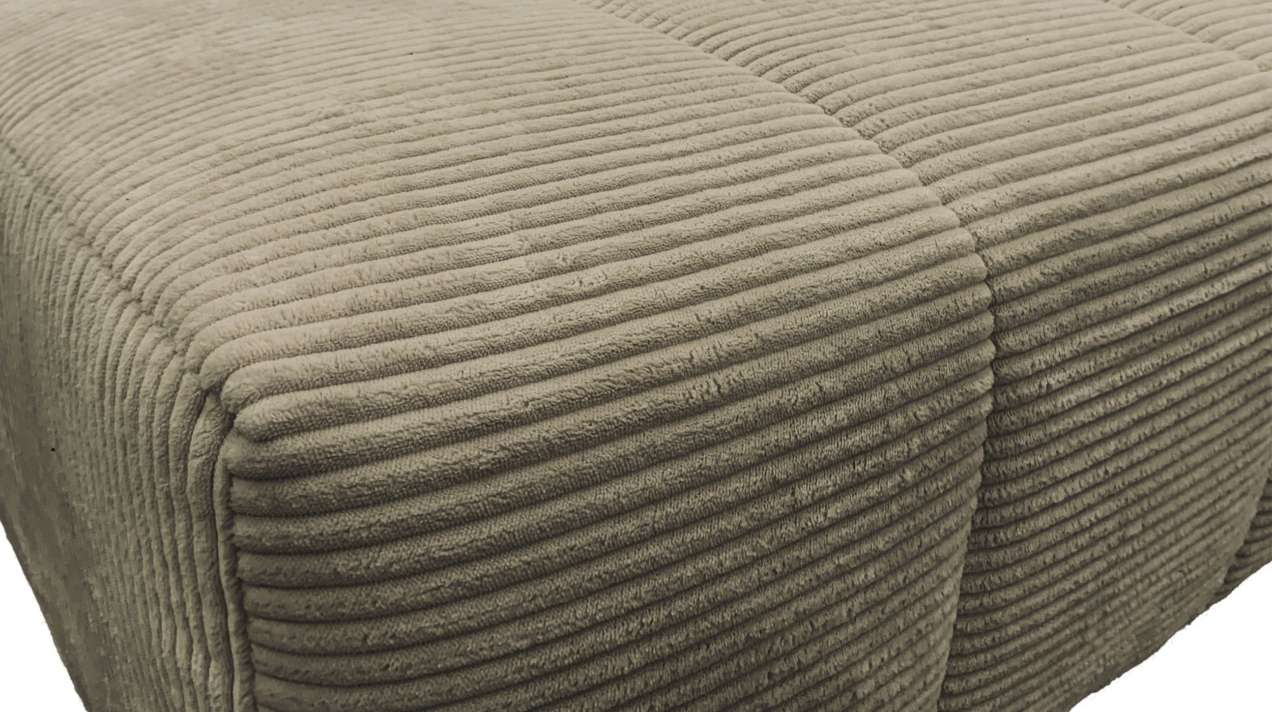 Ecksofa Cord grün ausziehbar - Sitztiefenverstellung 256 cm - SIMPLE