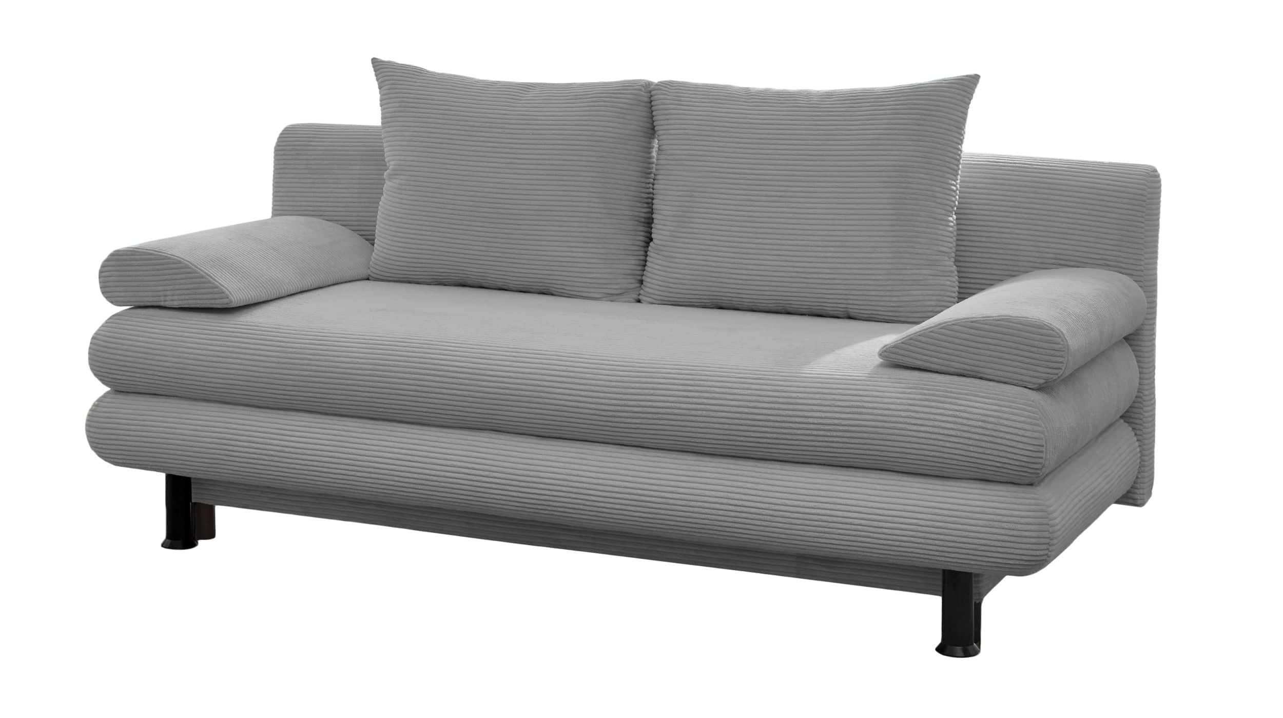 Schlafsofa mit Bettkasten Cord grau 190 x 93 cm - BAREND