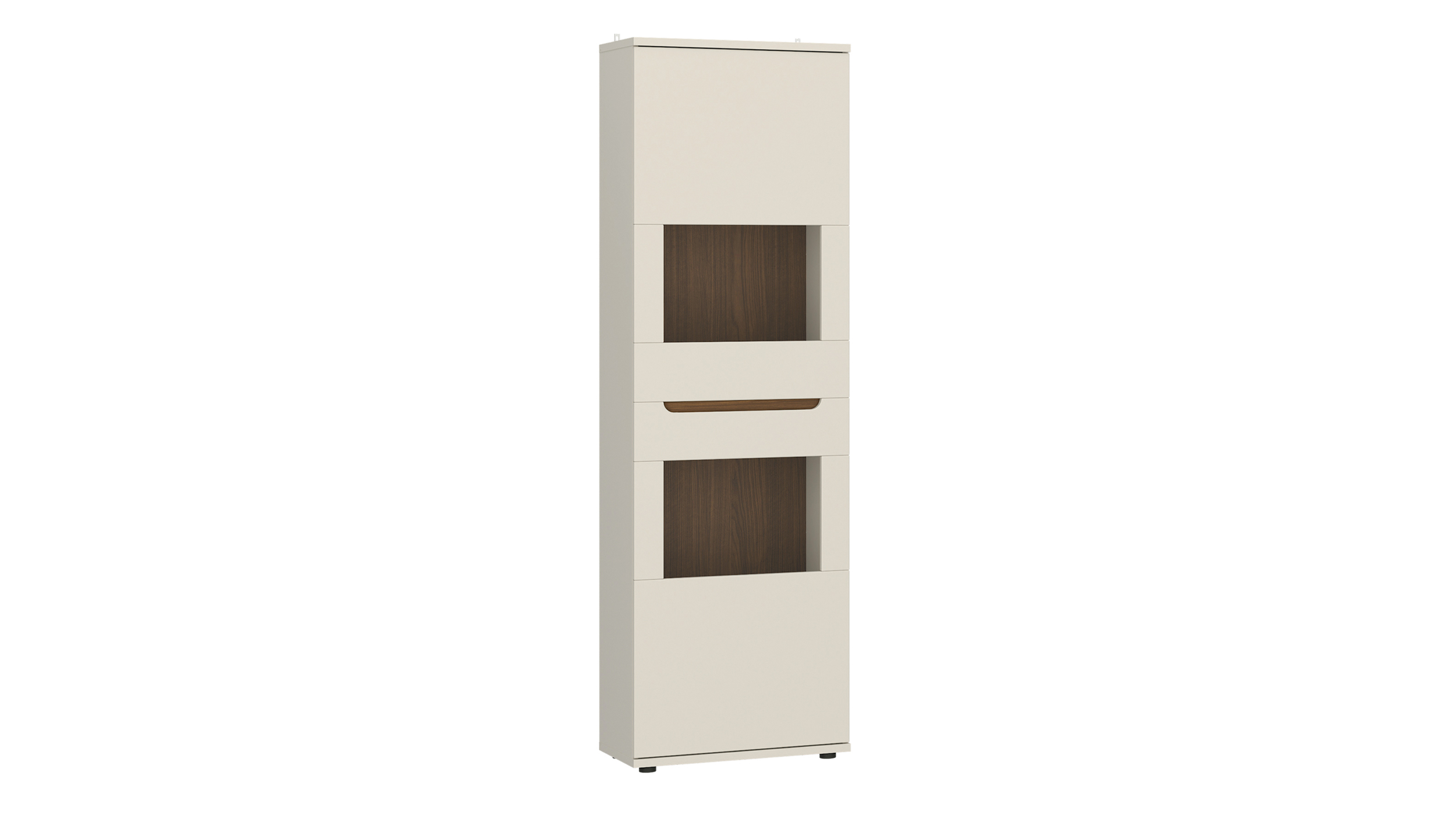 Vitrine mit Glastür Beige-Kaschmir - 64 cm - VIRGINIA