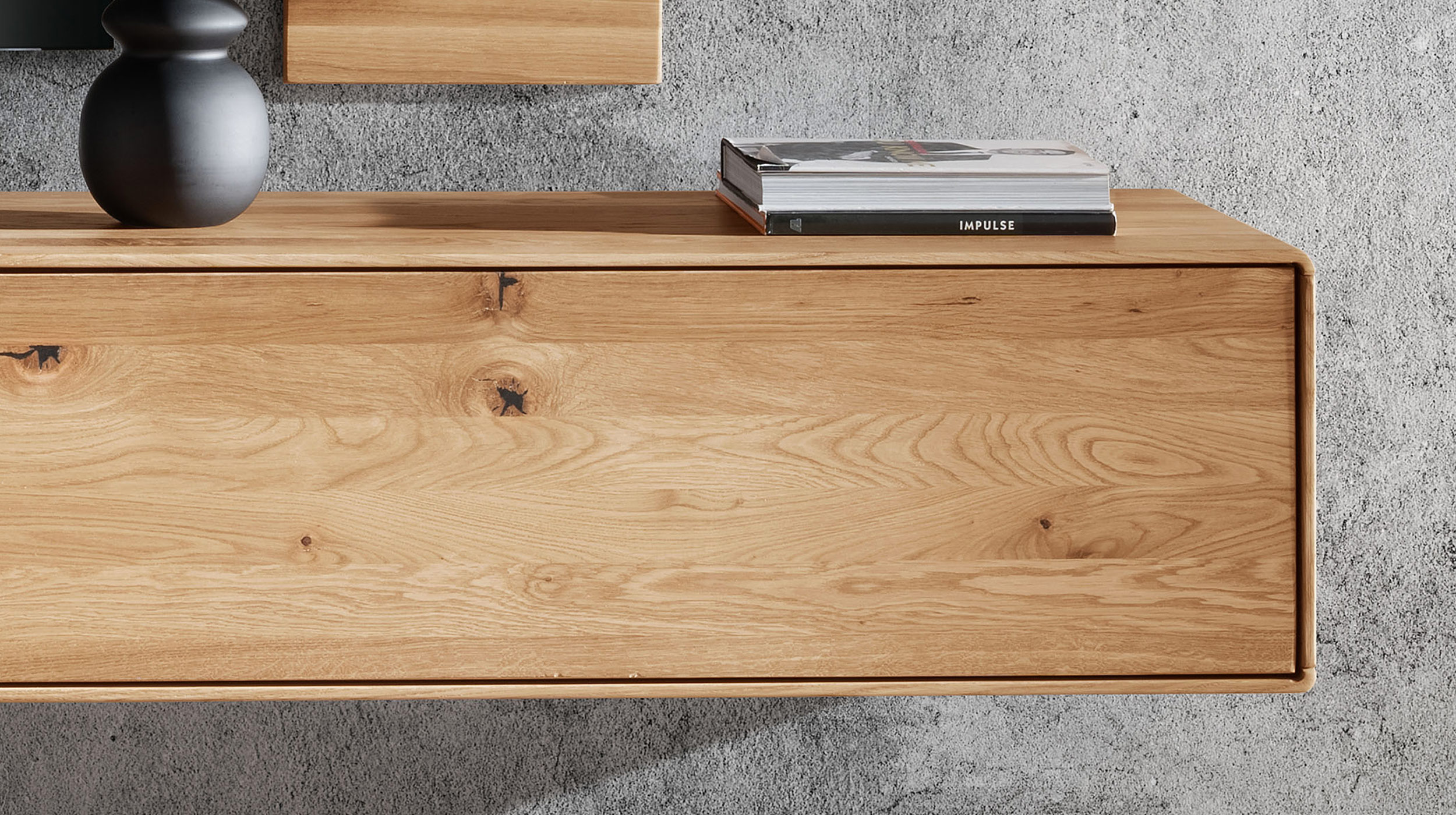 TV - Lowboard Wildeiche massiv geölt 220 cm TV-Board - TORVEN