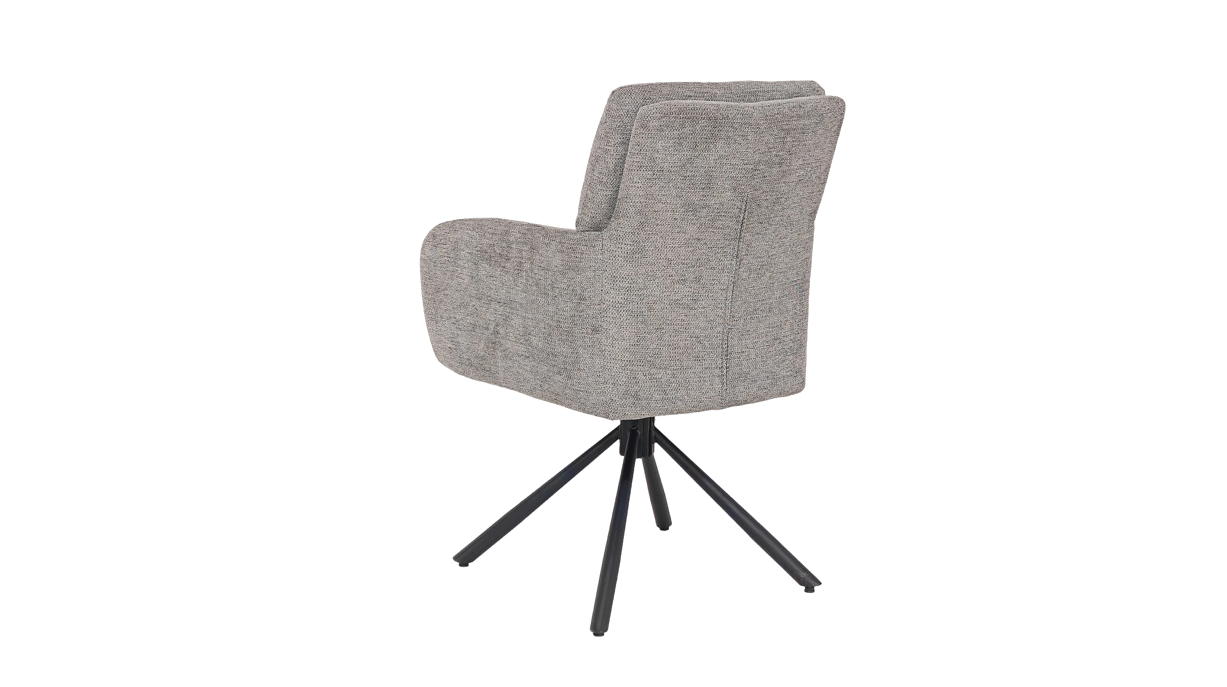 Armlehnstuhl grau Webstoff Drehstuhl Taschenfederkern - JÖRDIS