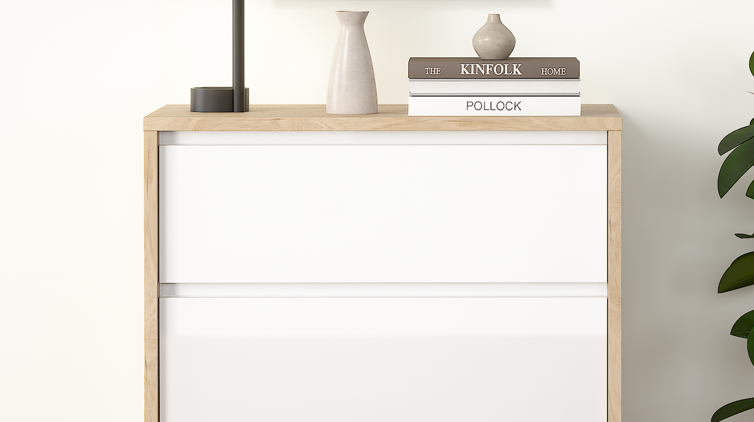 Kommode weiß hochglanz - Jackson Hickory 80 cm x 48 cm - NEXT