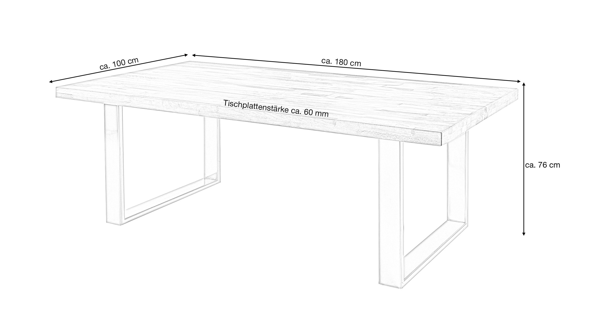 Esstisch Massivholztisch Kernbuche geölt 180 cm - TELMA