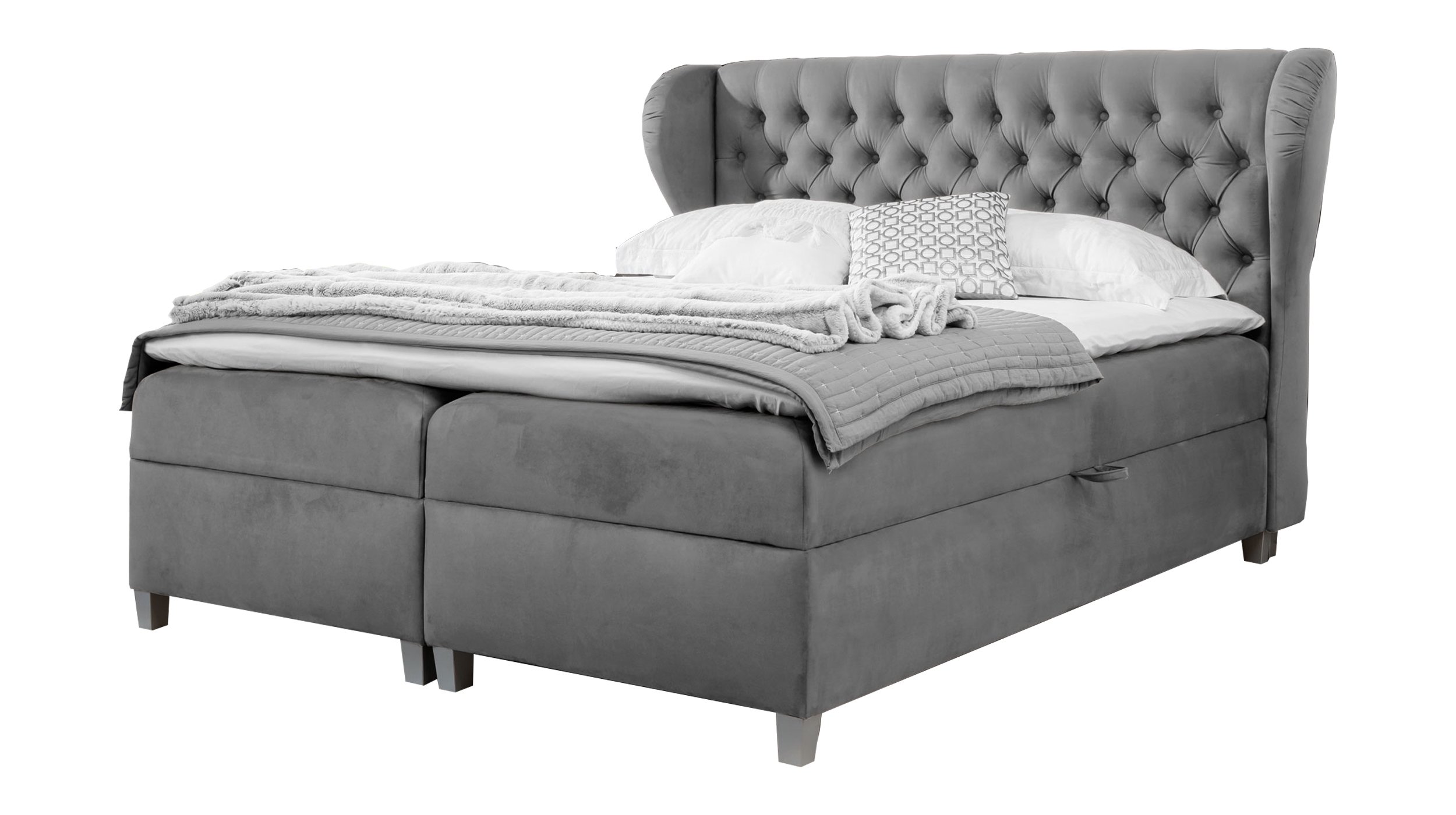 Boxbett 180 x 200 cm grau Bettkasten - JOKER Boxbett 180 x 200 cm grau Bettkasten - JOKER