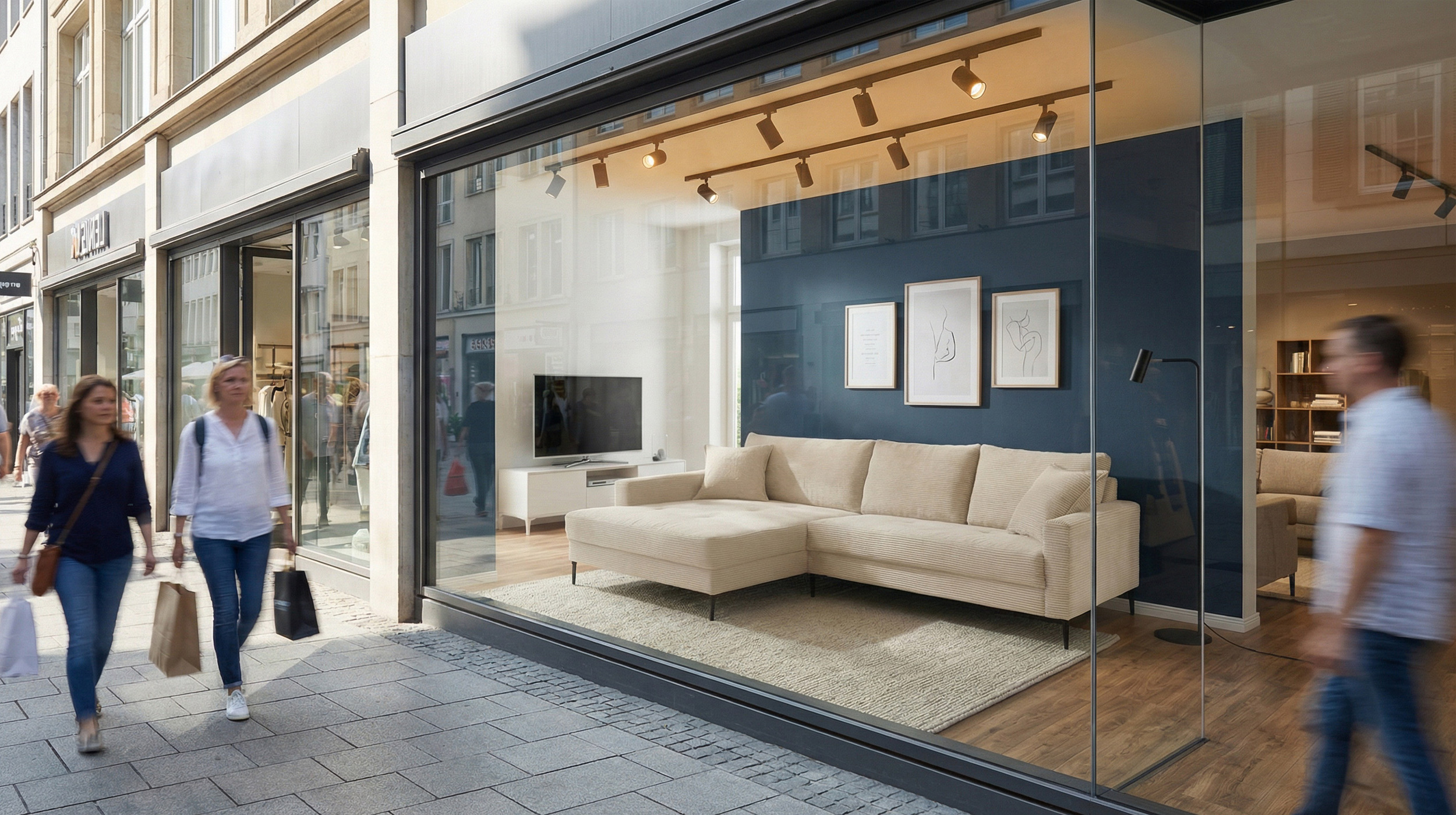 Ecksofa Cord creme 276 x 173 cm - OT links - SUMMER