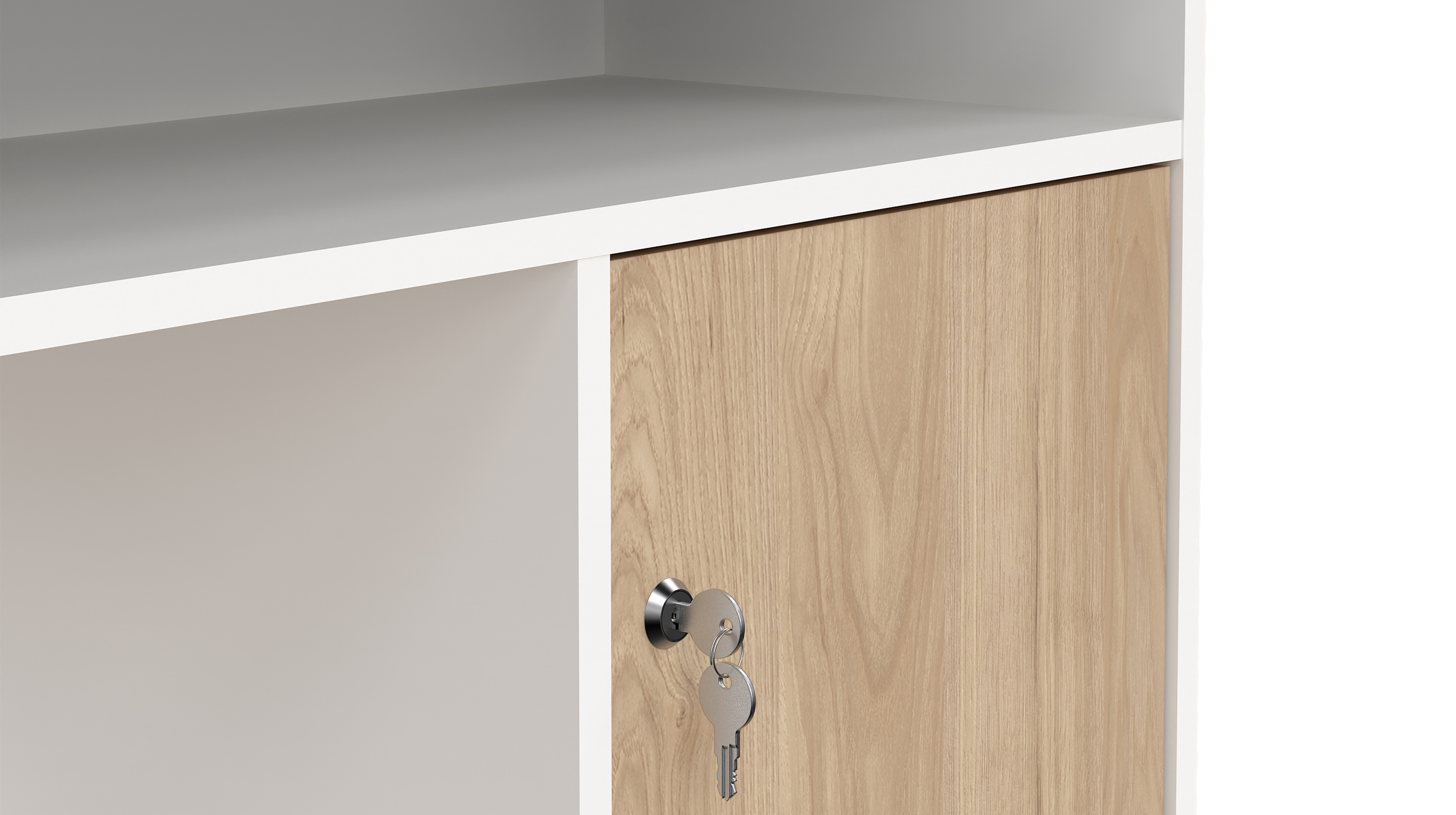 Computerschreibtisch weiß Eiche 126 x 55 cm - FUNCTION