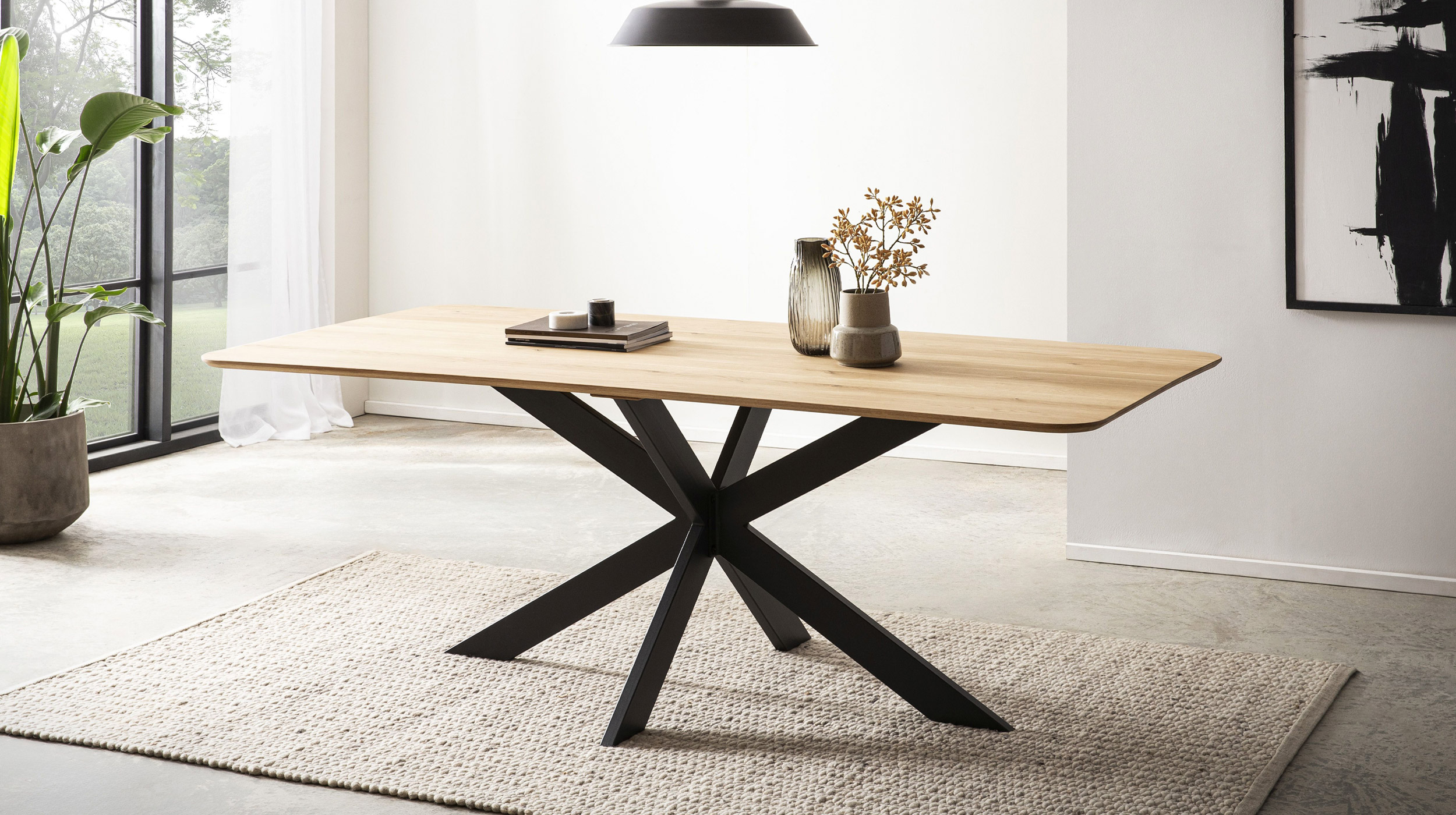 Esstisch 200 x 100 cm Eiche massiv geölt - MARKUS