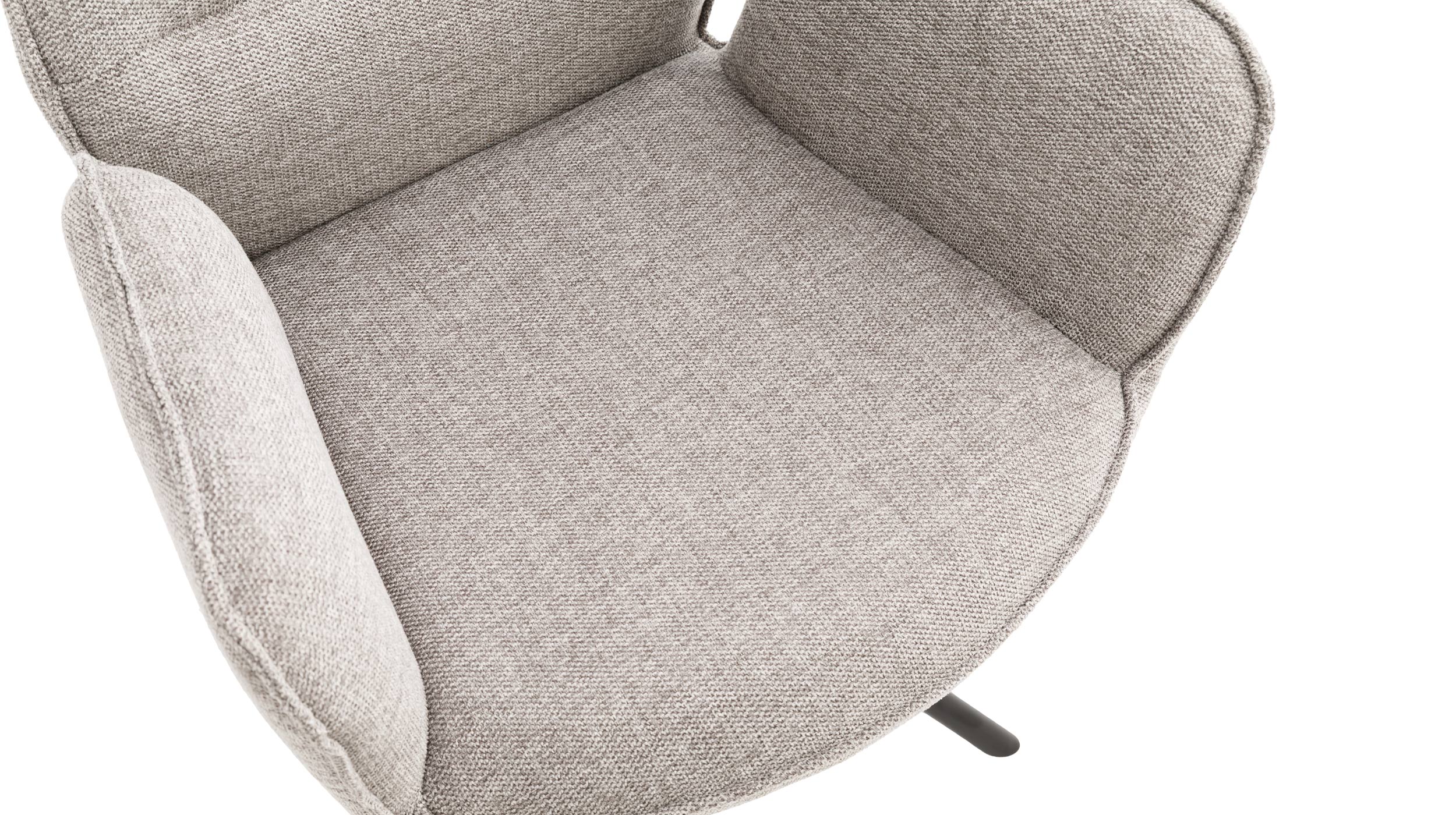 Armlehnstuhl grau Drehstuhl Stoffbezug Chenille Optik - GREYTON