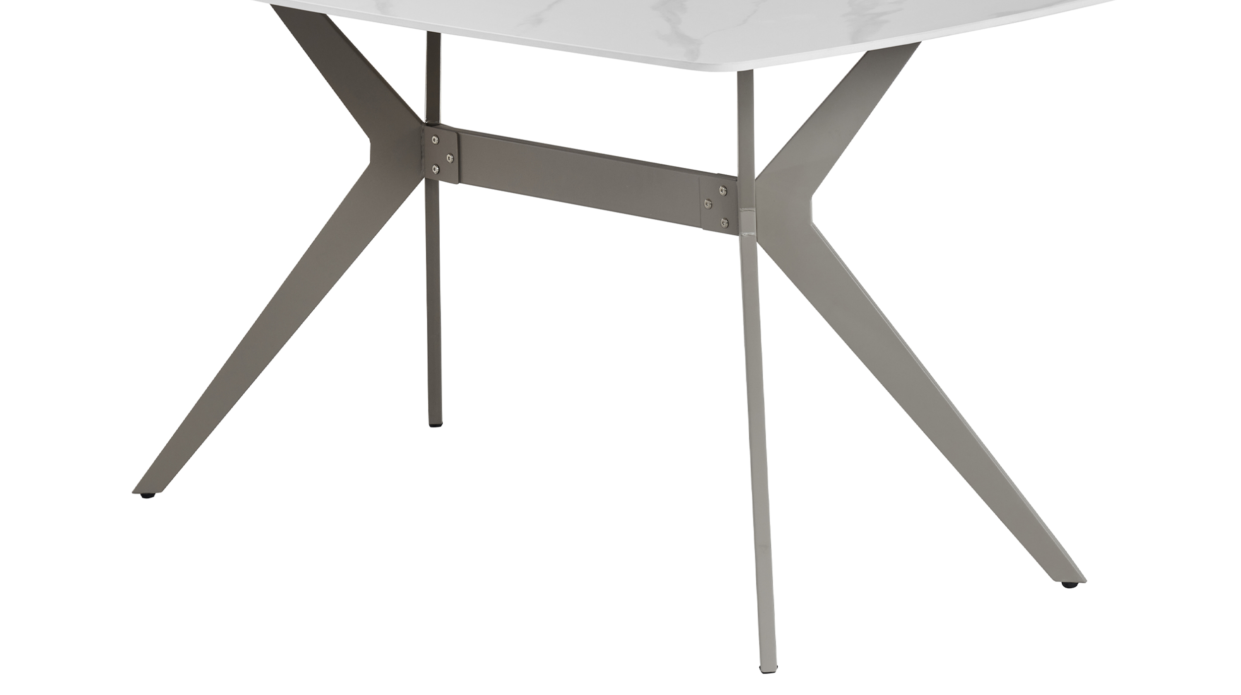 Esstisch 140 x 80 cm Marmoroptik weiß - ZINASCO