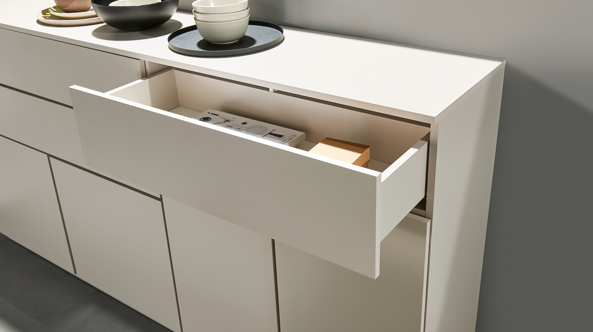 Sideboard mit 3 Schubladen beige 191 cm - VINCE