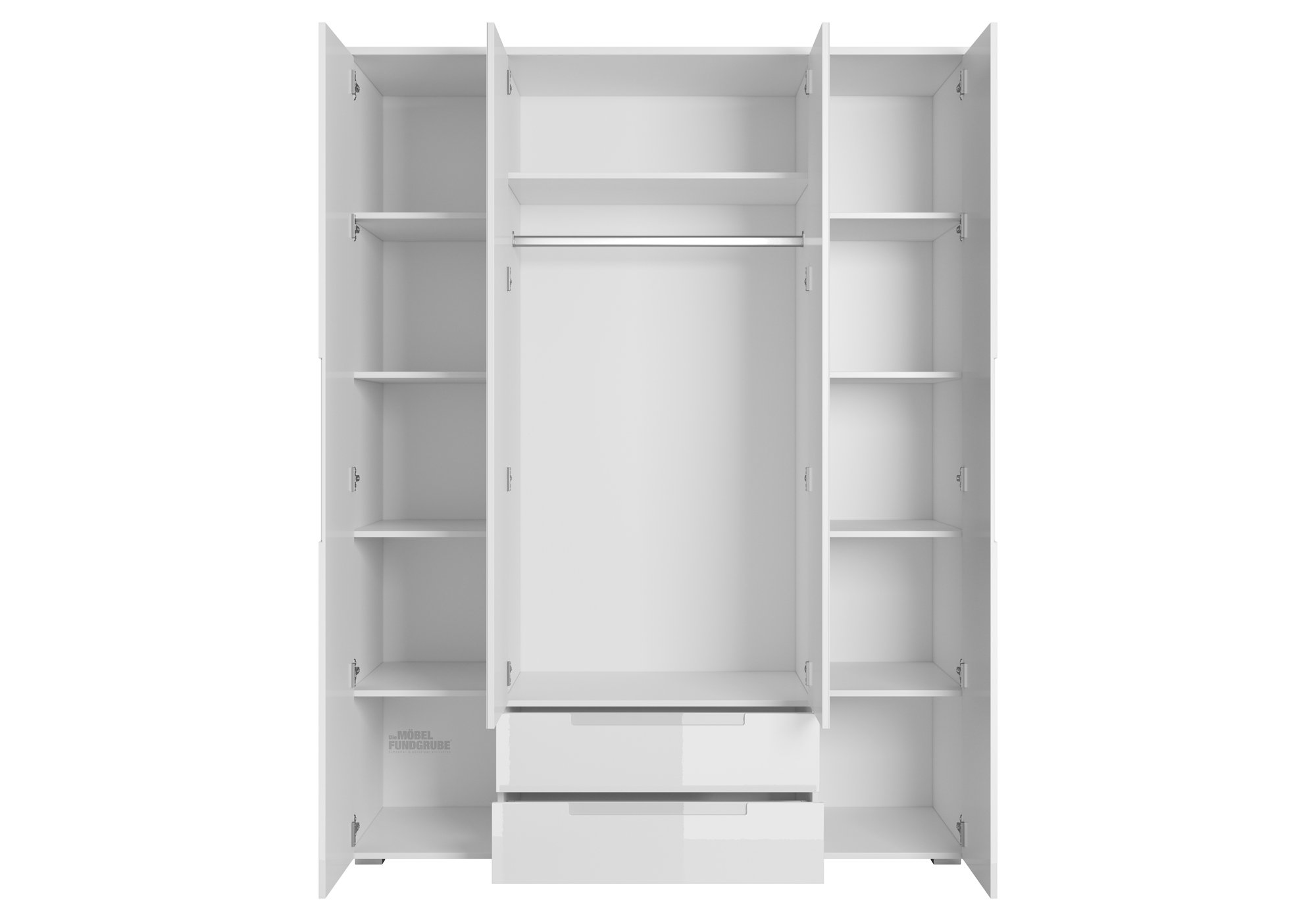 Kleiderschrank mit Spiegel - weiß hochglanz - 160 cm - SPICE