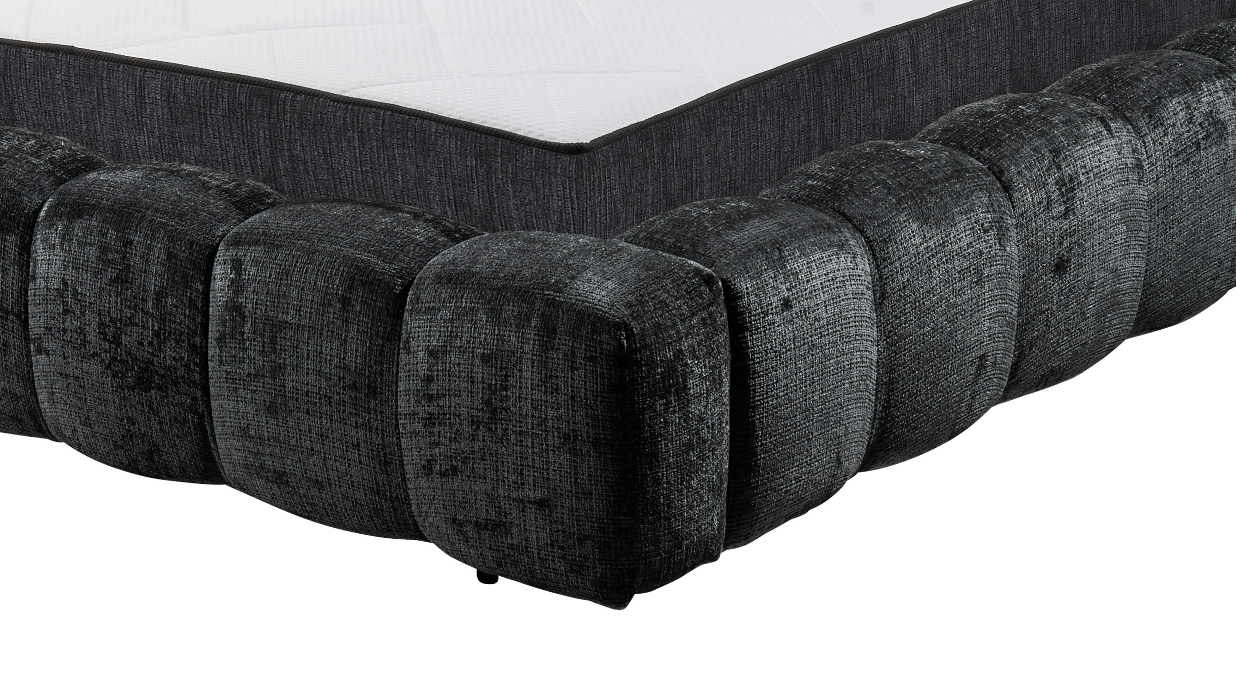 Polsterbett 180 x 200 cm schwarz Chenille - BEXLEY
