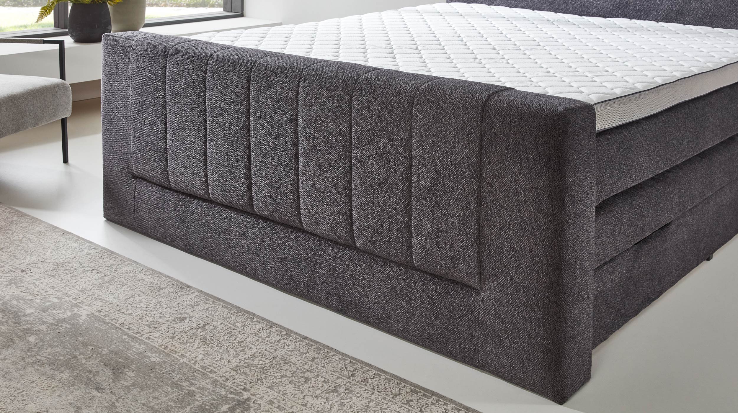 Boxspringbett 180 x 200 cm Bettkasten anthrazit Stoffbezug - KENOSHA