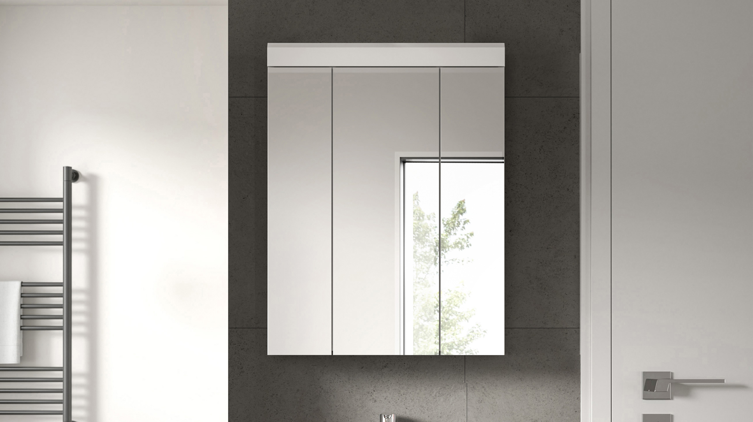 Spiegelschrank weiß hochglanz 60 cm - SCOUT