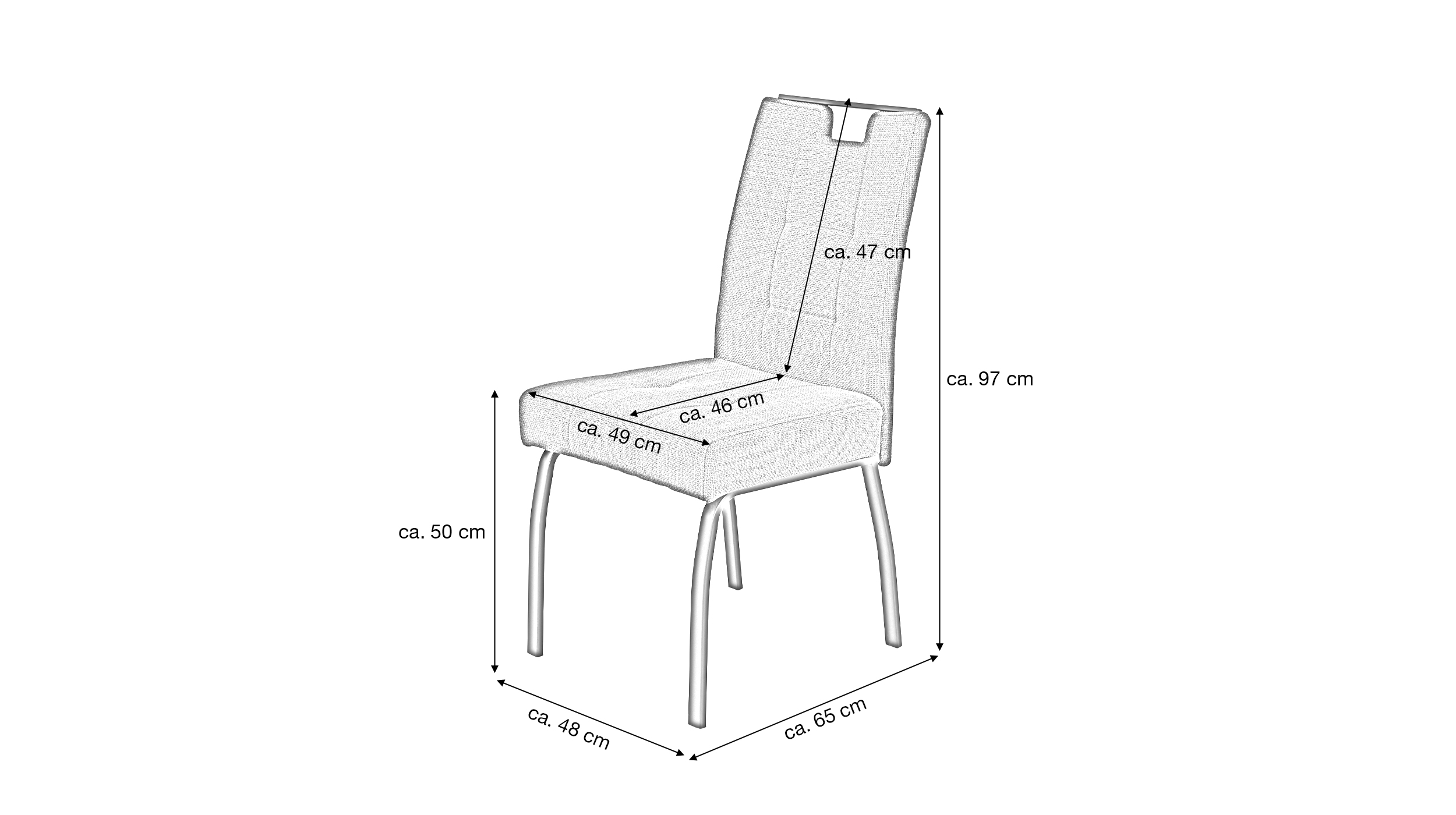 Polsterstuhl anthrazit Metallgestell Microfaser Webstoff - LAILA