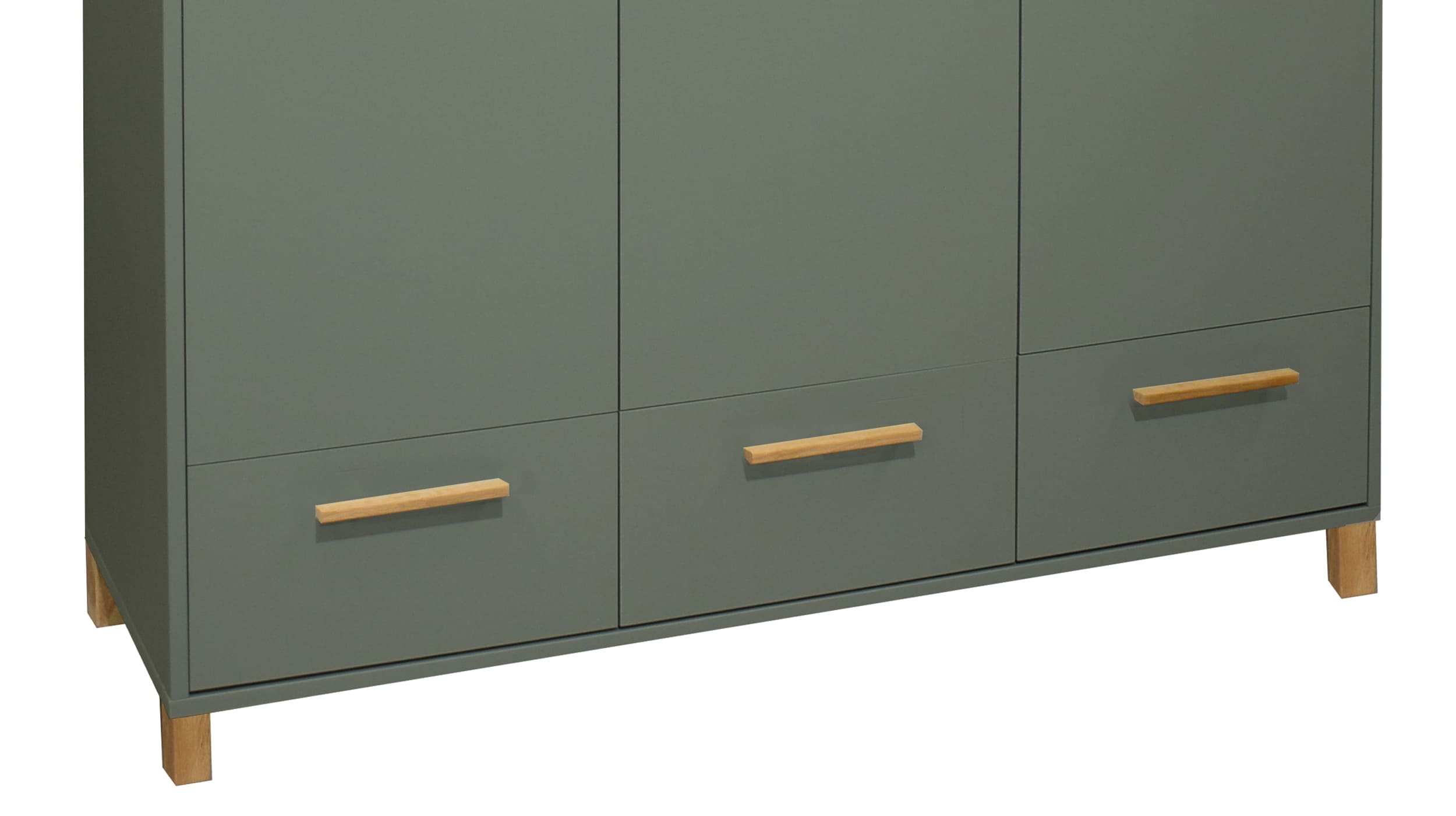 Kleiderschrank grün 148 cm - 3-türig - OLI