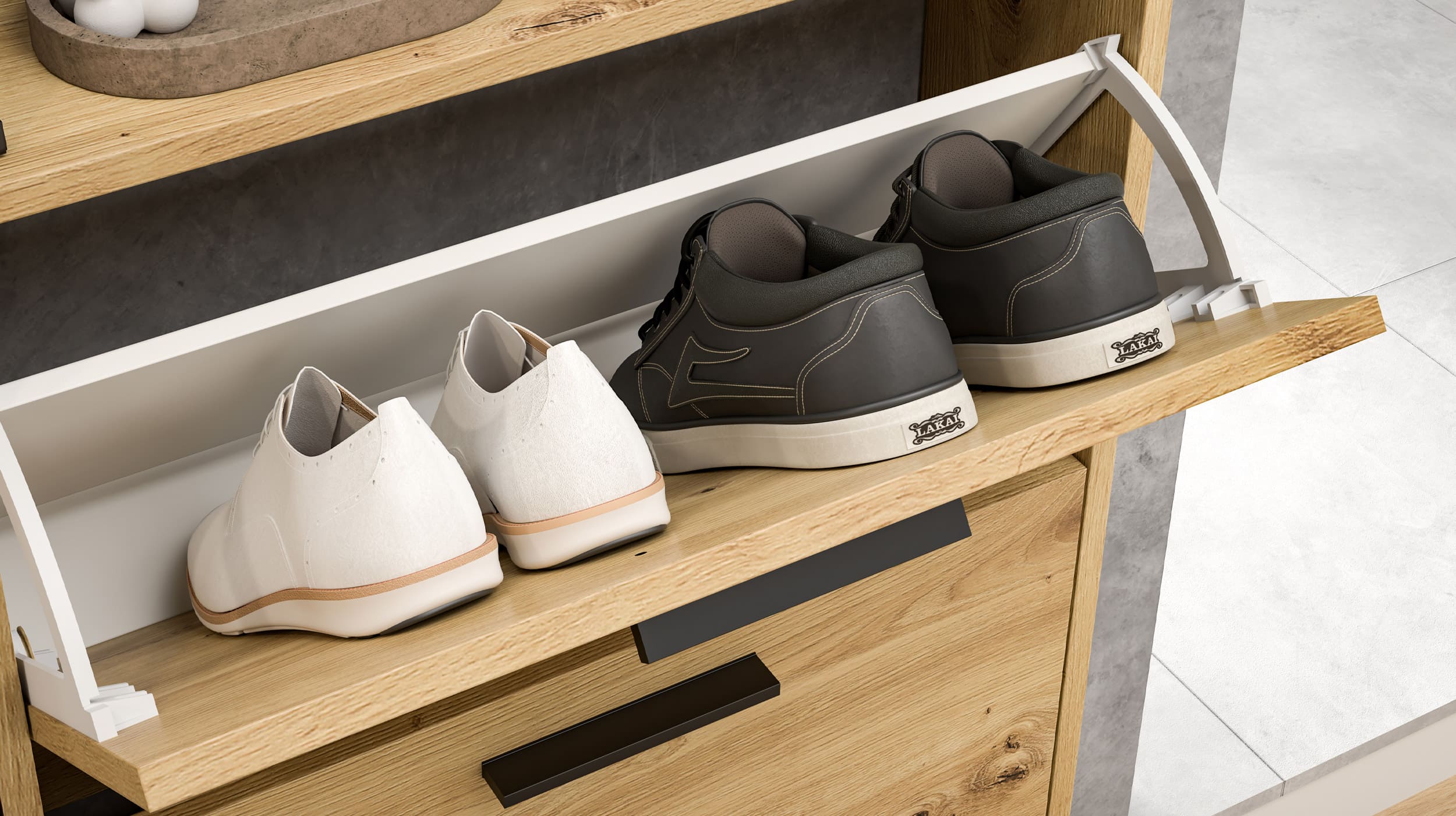 Schuhschrank Artisan Eiche - 59 x 136 cm - SAM