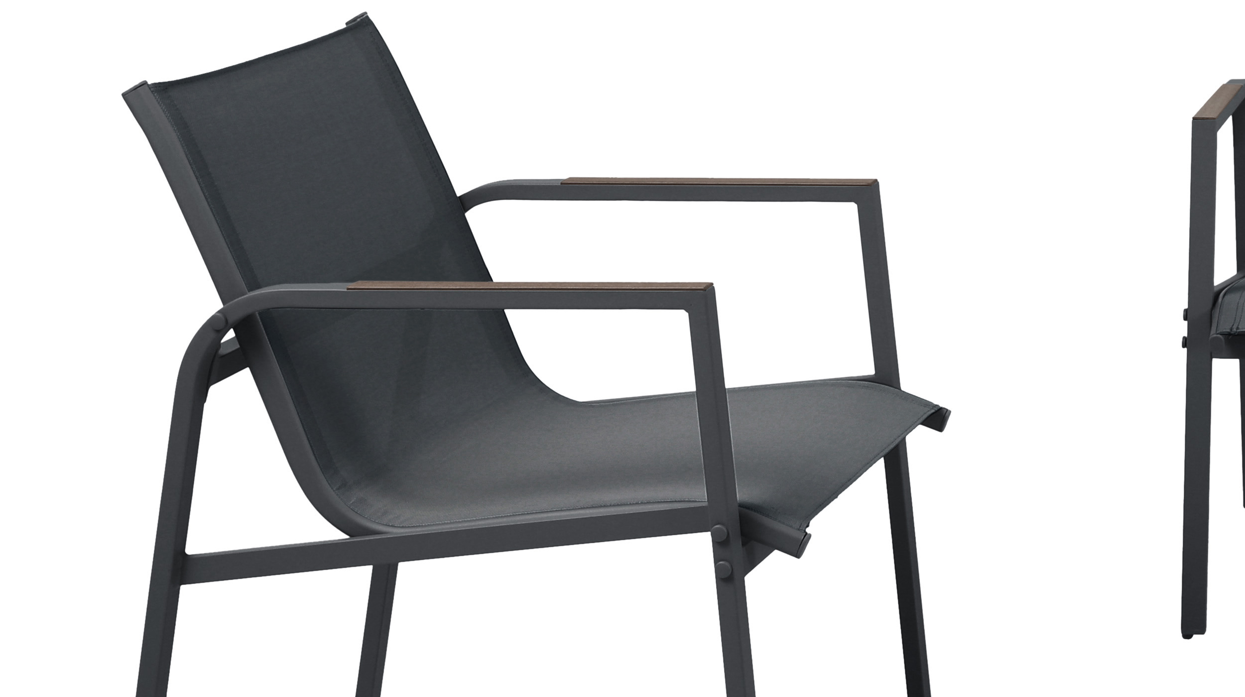 Gartenmöbel Set 4-teilig schwarz Gartentisch 85 x 44 cm - LENI 