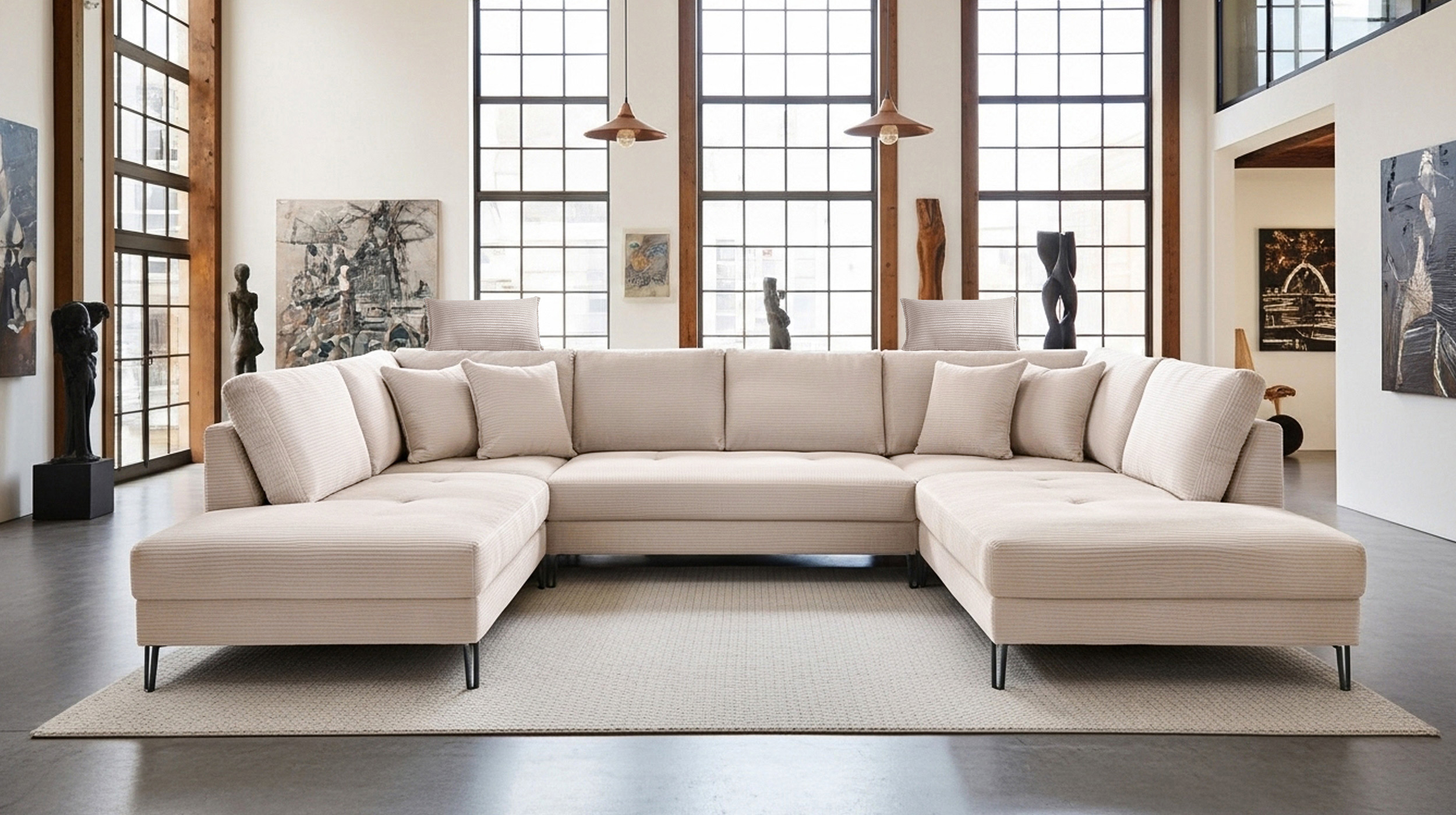 Kopfstütze Cord creme - 75 x 52 cm - SUMMER