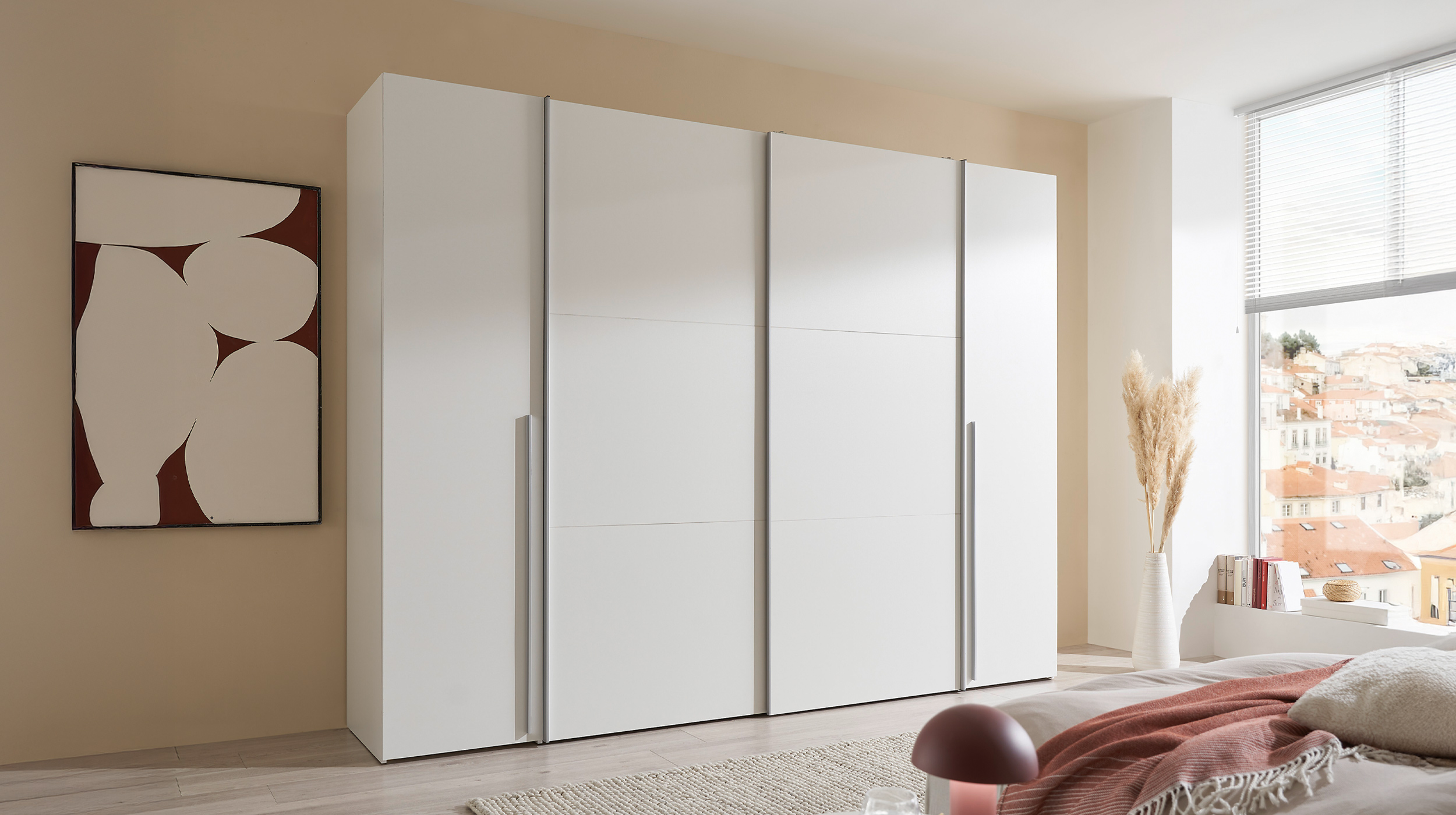 Kleiderschrank weiß - 267 cm - Schwebetüren - MATURS