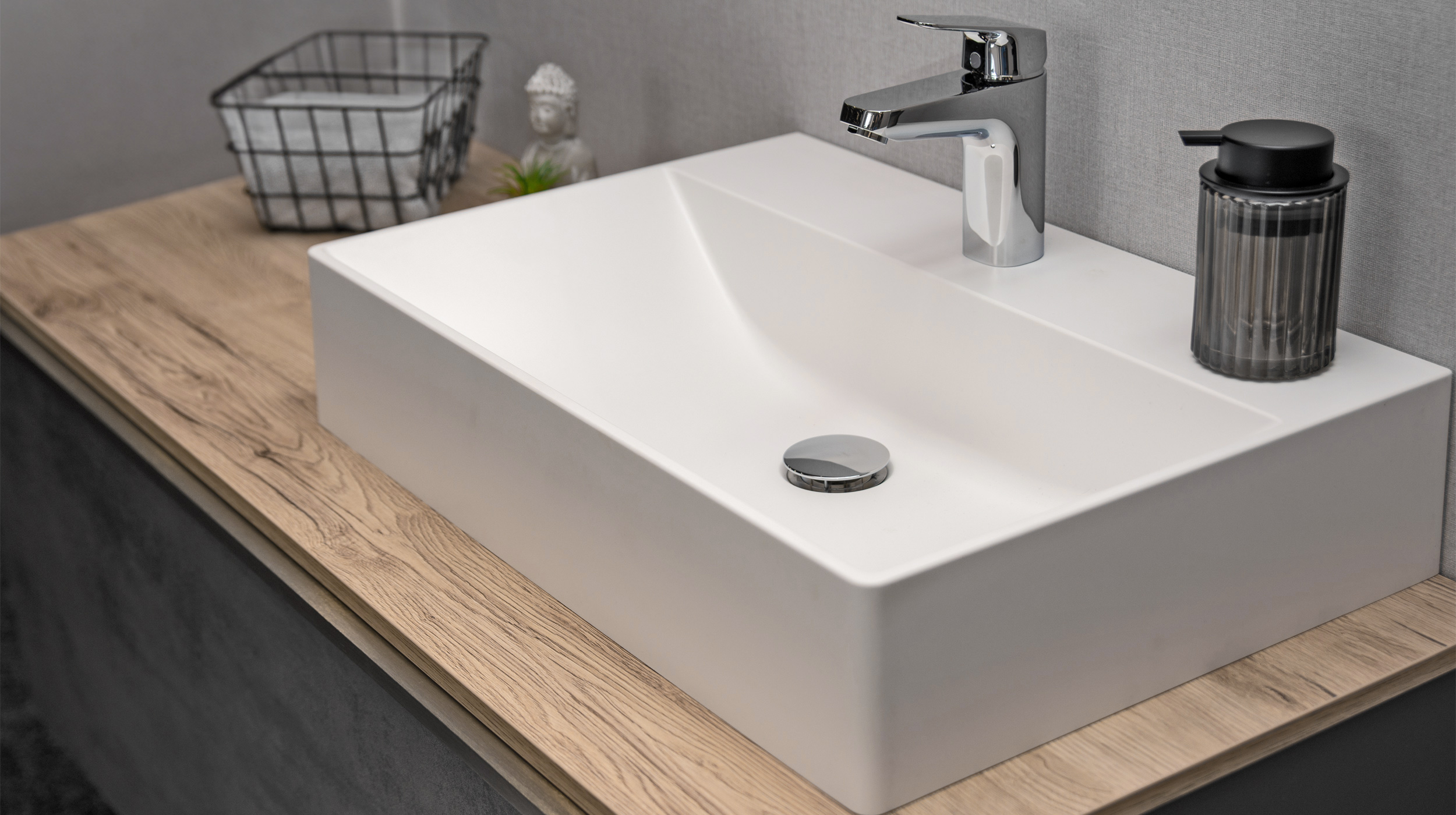 Badmöbel-Set grau - 2 Teile - Waschtisch 120 cm - RISCADO