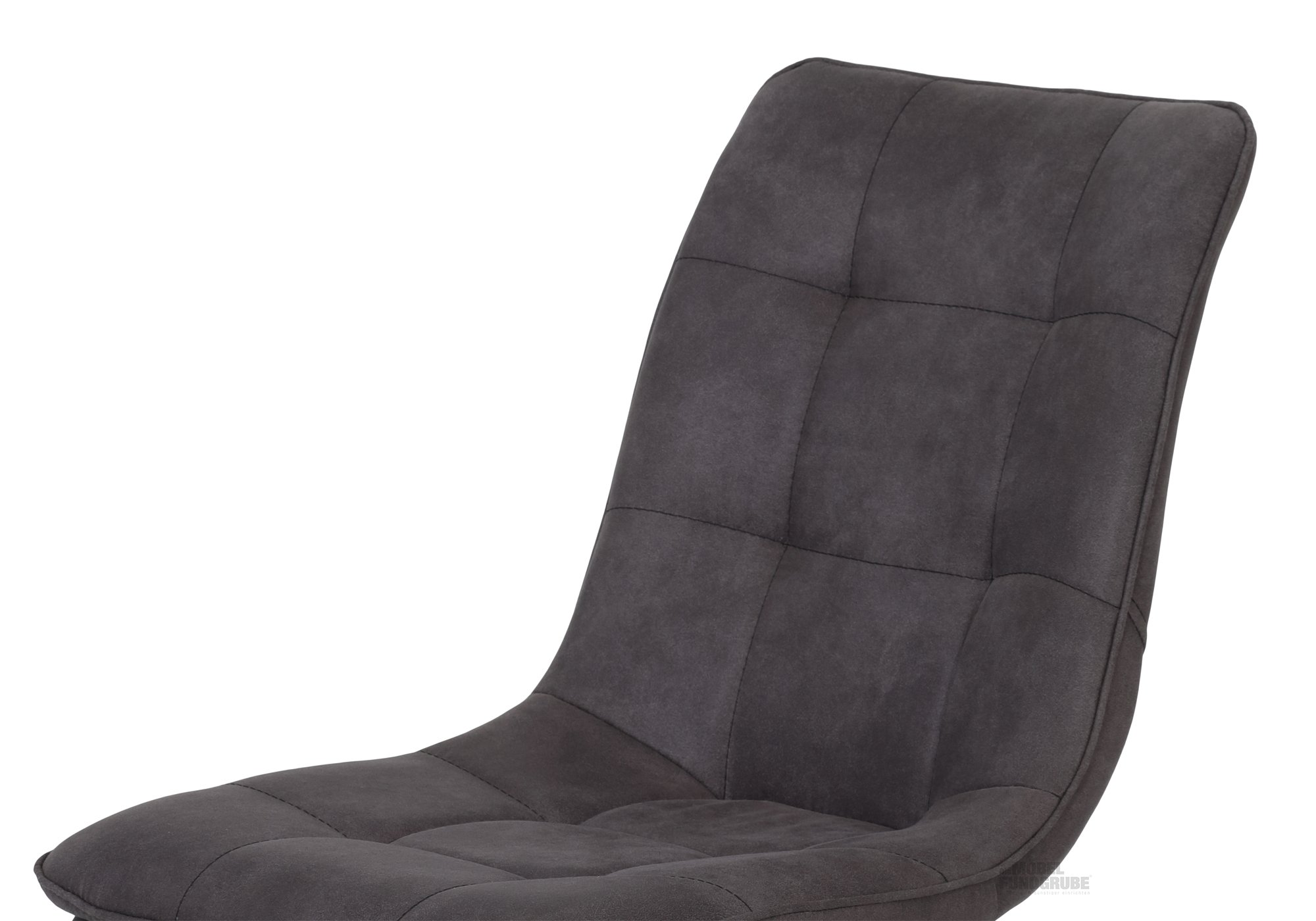 Schwingstuhl für Esszimmer anthrazit mit Microfaser - JENNY