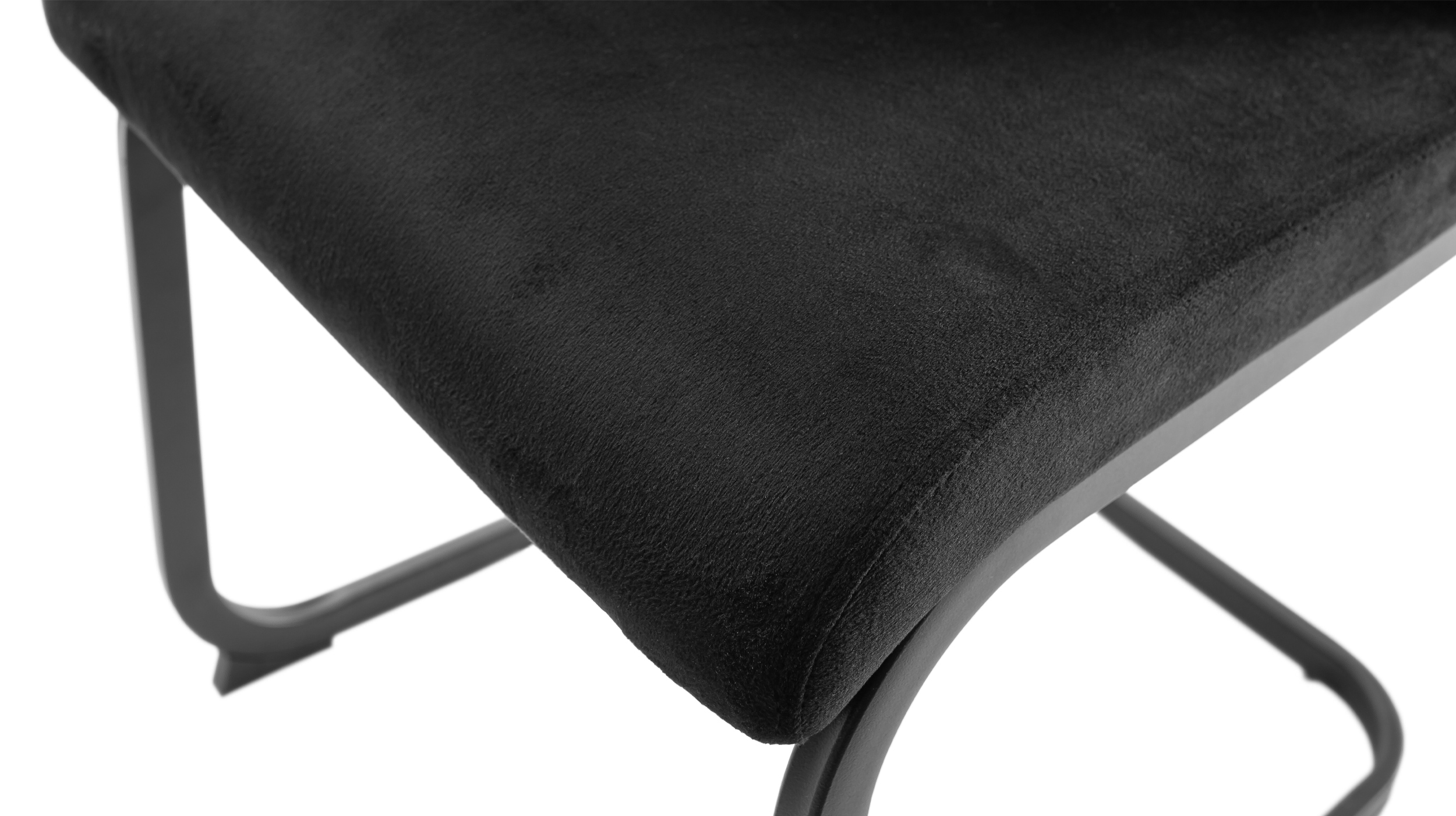 Schwingstuhl schwarz Freischwinger Veloursoptik - TICINO