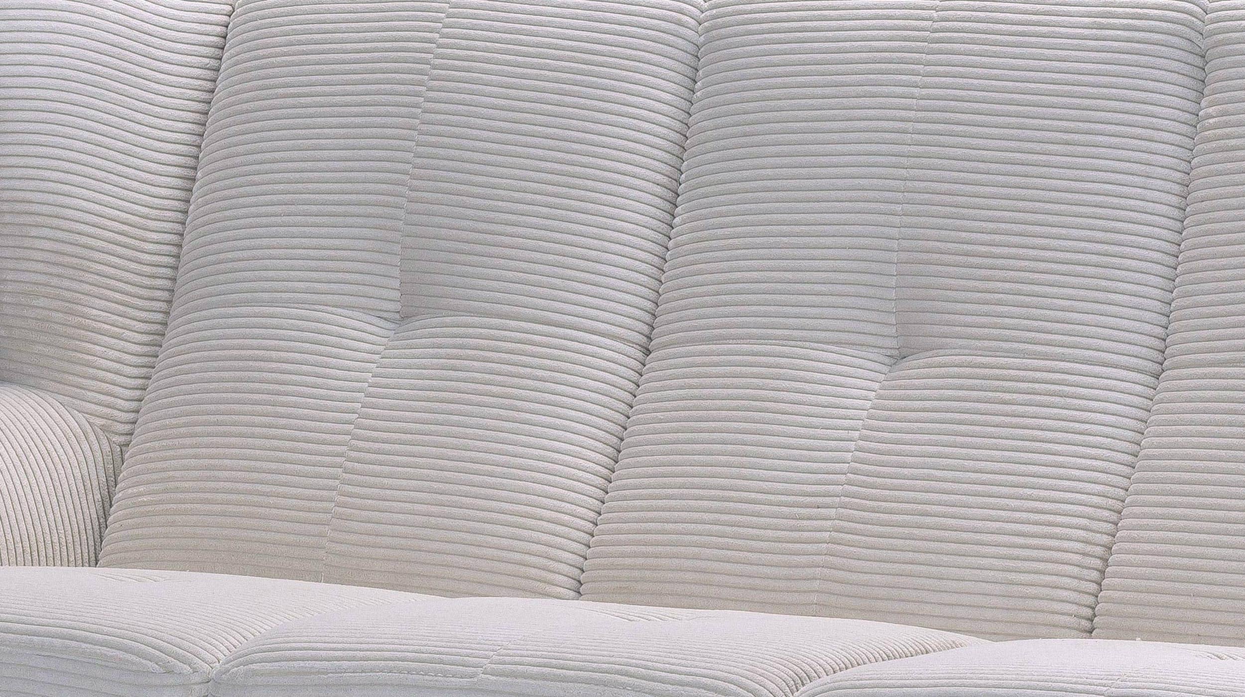 Einzelsofa 2-Sitzer Sofa creme Cordbezug 140 cm - AVESTA