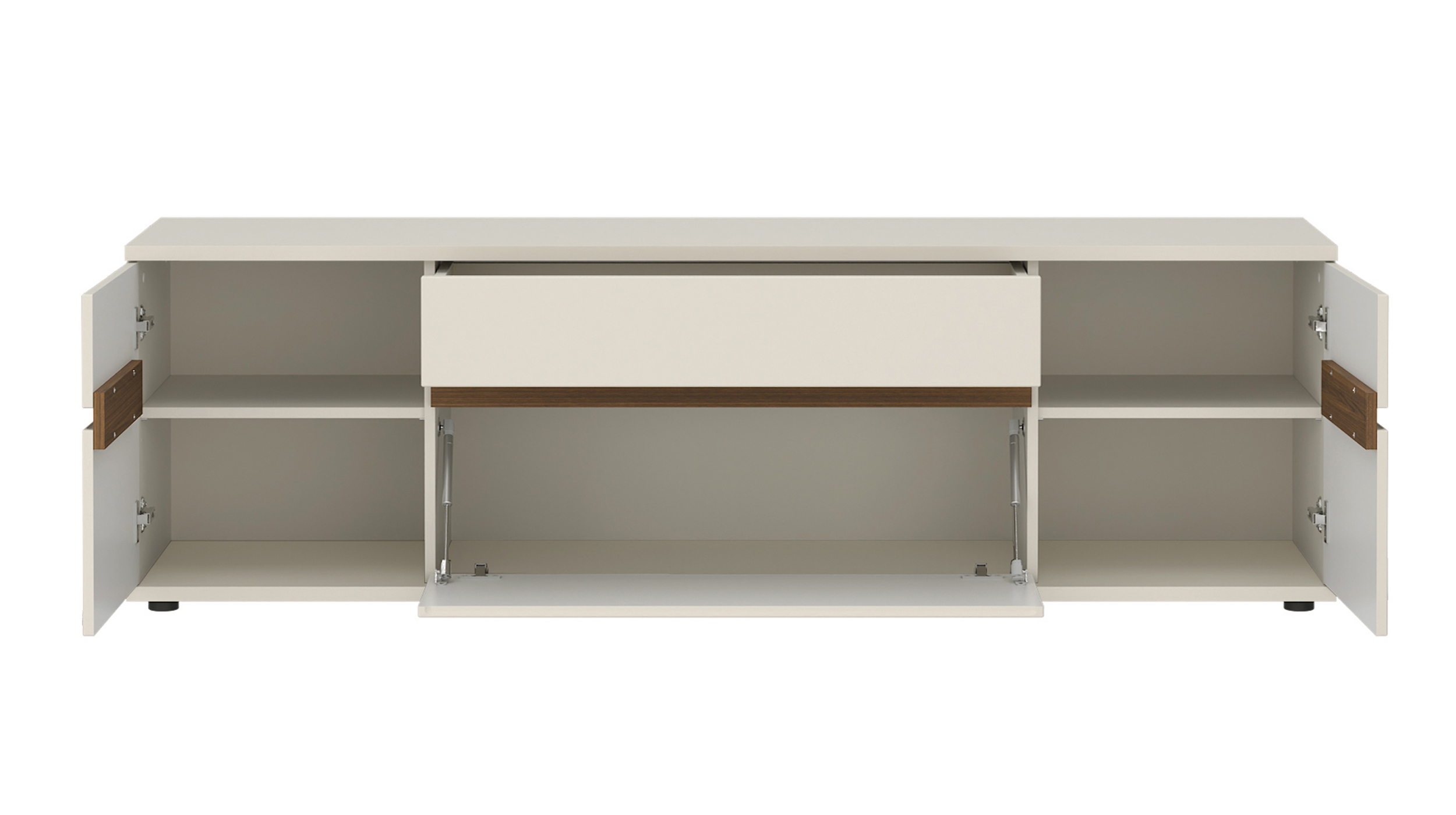 TV-Lowboard Beige-Kaschmir - Nussbaum - 180 cm - VIRGINIA