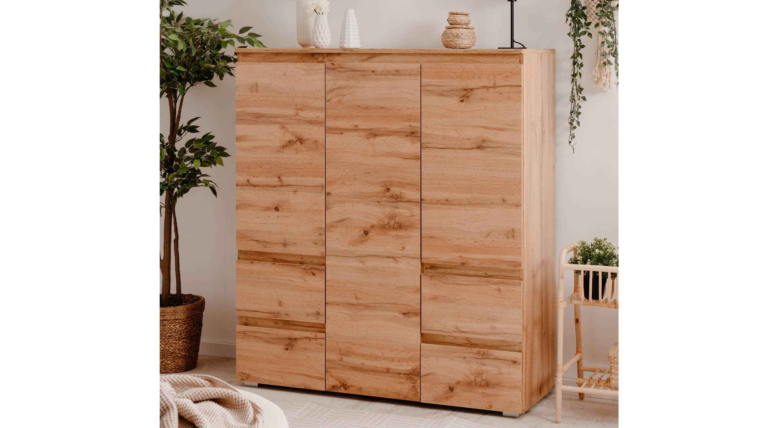 Highboard mit Schubladen - Honig Eiche 116 cm - IMAGE