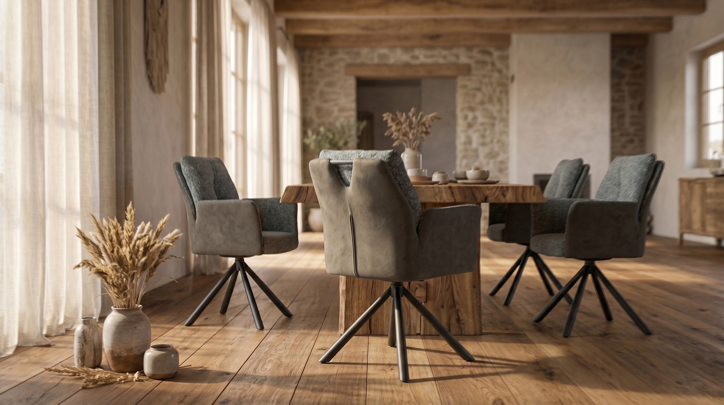 Armlehnstuhl grün Webstoff Microfaser Taschenfederkern - SHELBY