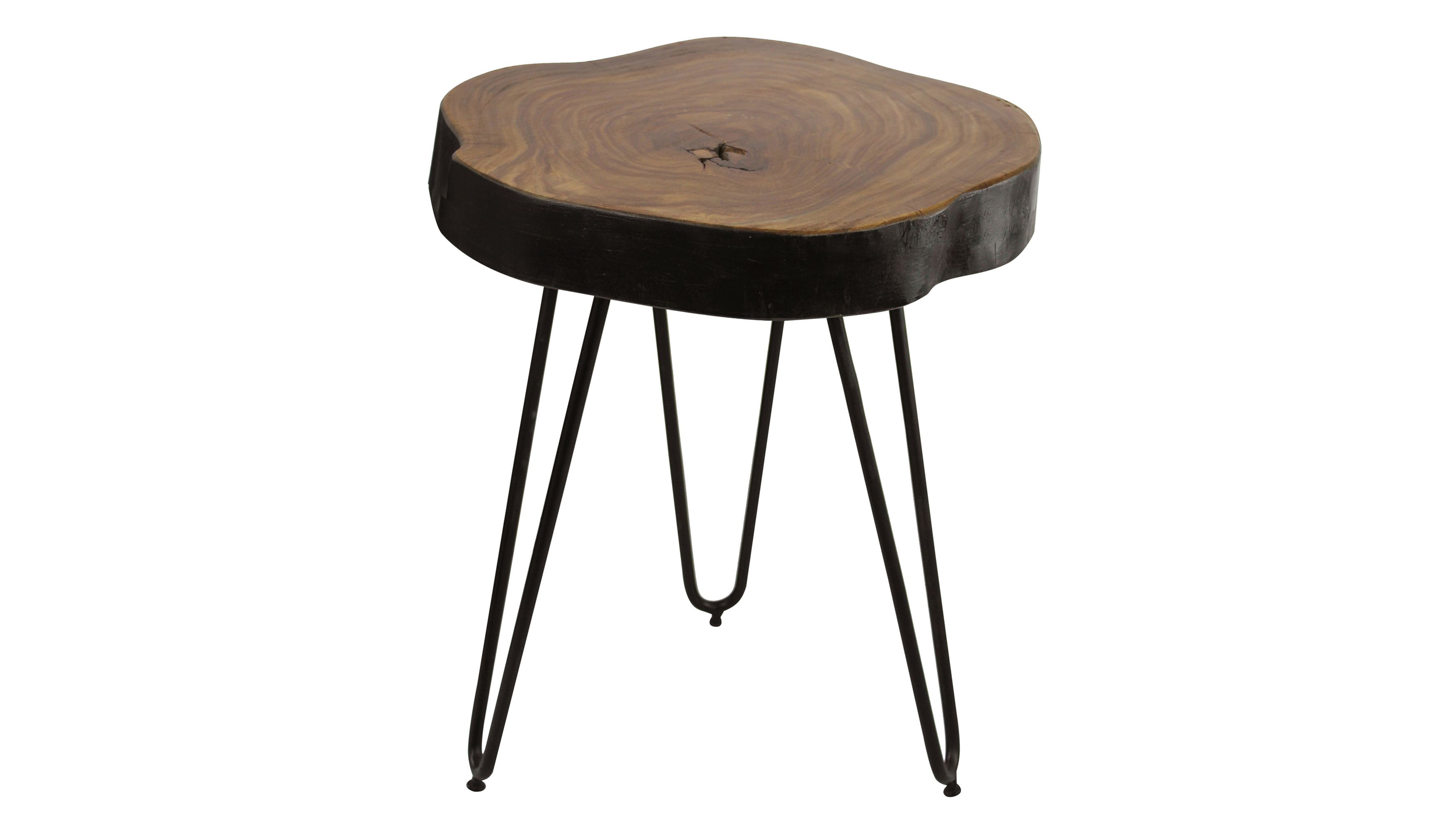 Beistelltisch Sheesham gebeizt massiv rund 35 x 35 x 46 cm - SKIVA 