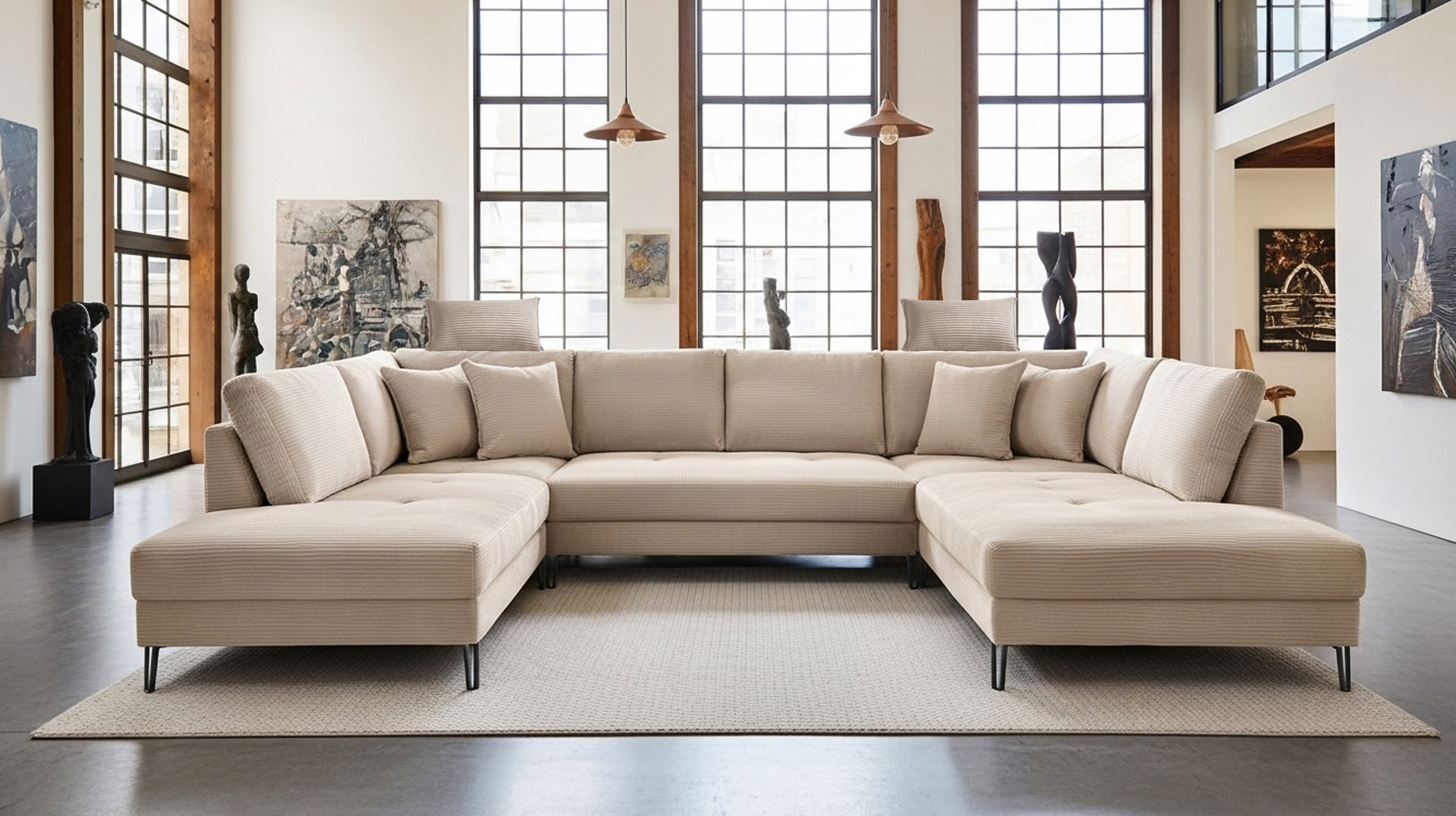 Kopfstütze Cord beige - 75 x 52 cm - SUMMER