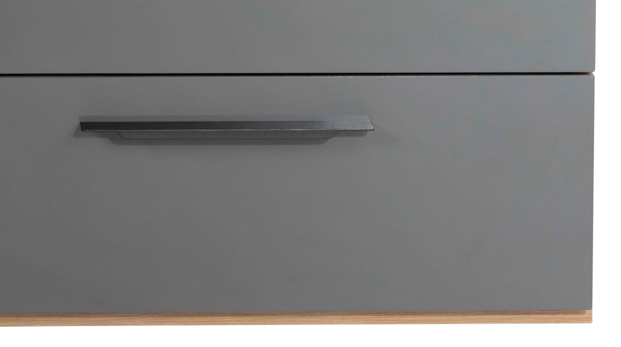 Nachttisch grau hochglanz 60 x 44 cm mit 2 Schubladen - SPOSAMI