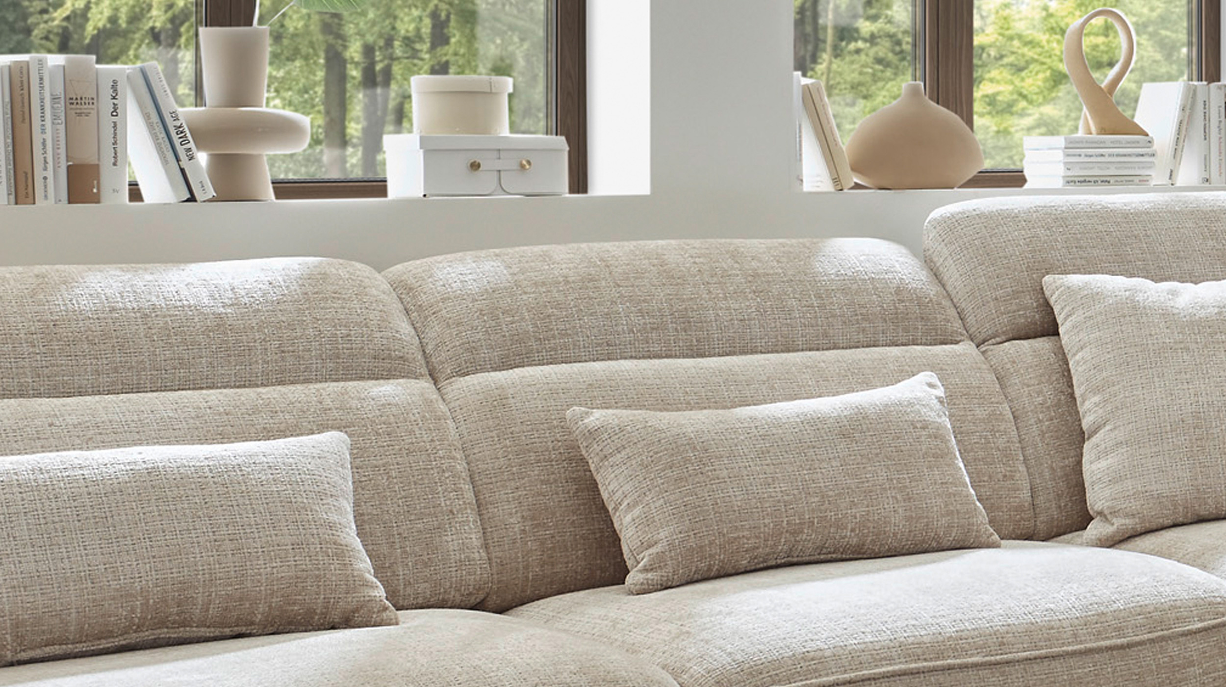 Ecksofa taupe - 339 x 285 cm - MANSFIELD