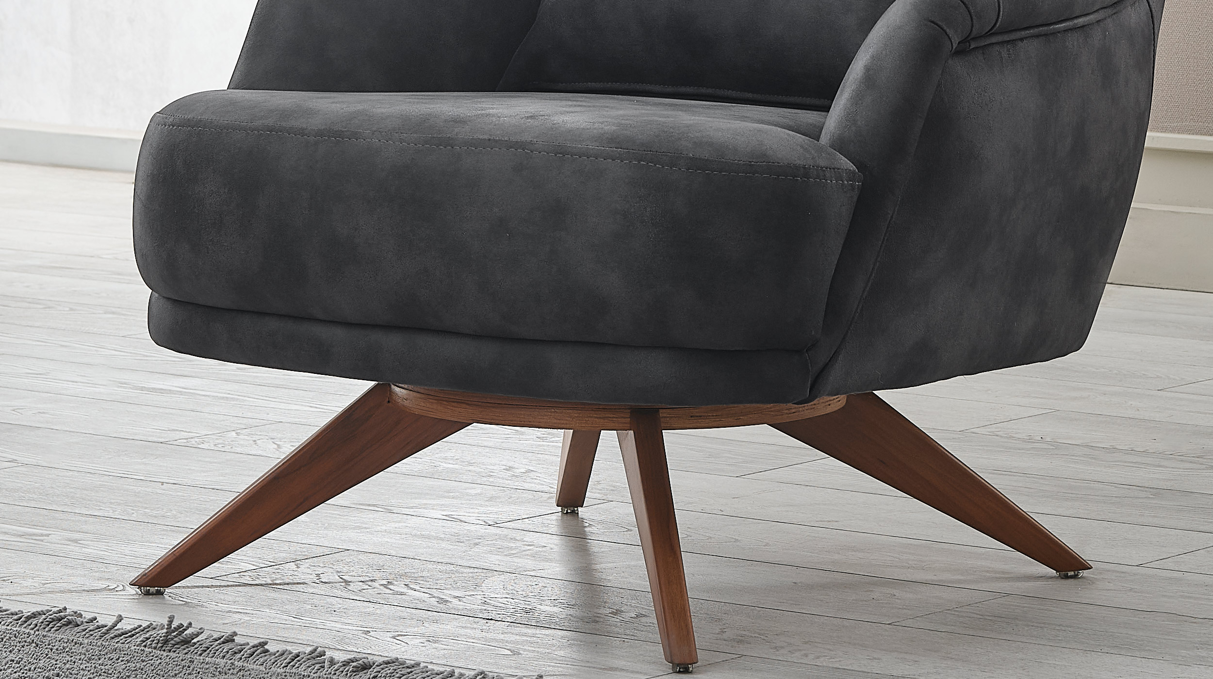 Fernsehsessel anthrazit Stoffbezug - ALBERTO