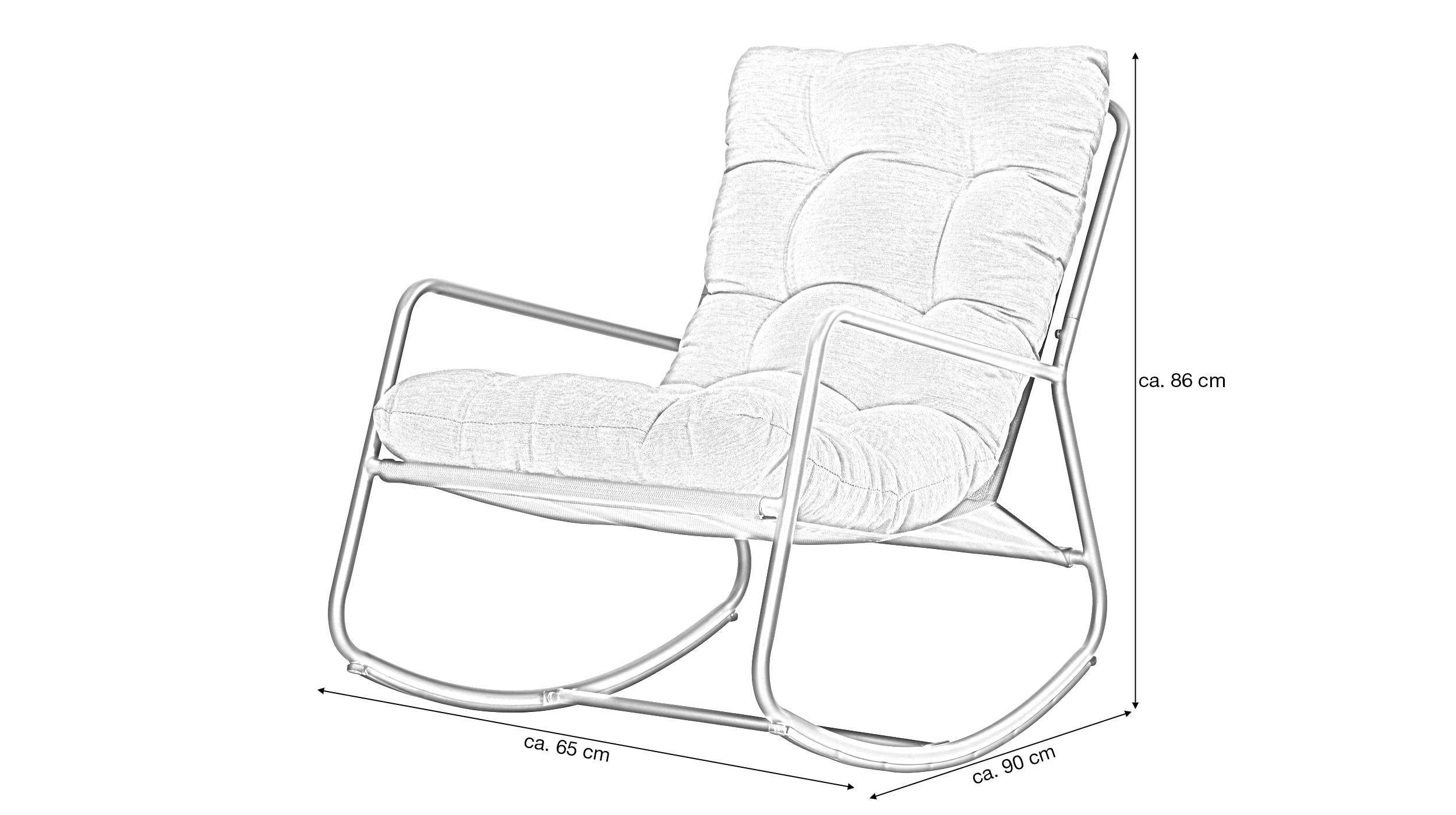 Gartensessel Loungsessel mit Armlehnen Wipp-Funktion - TALOS 