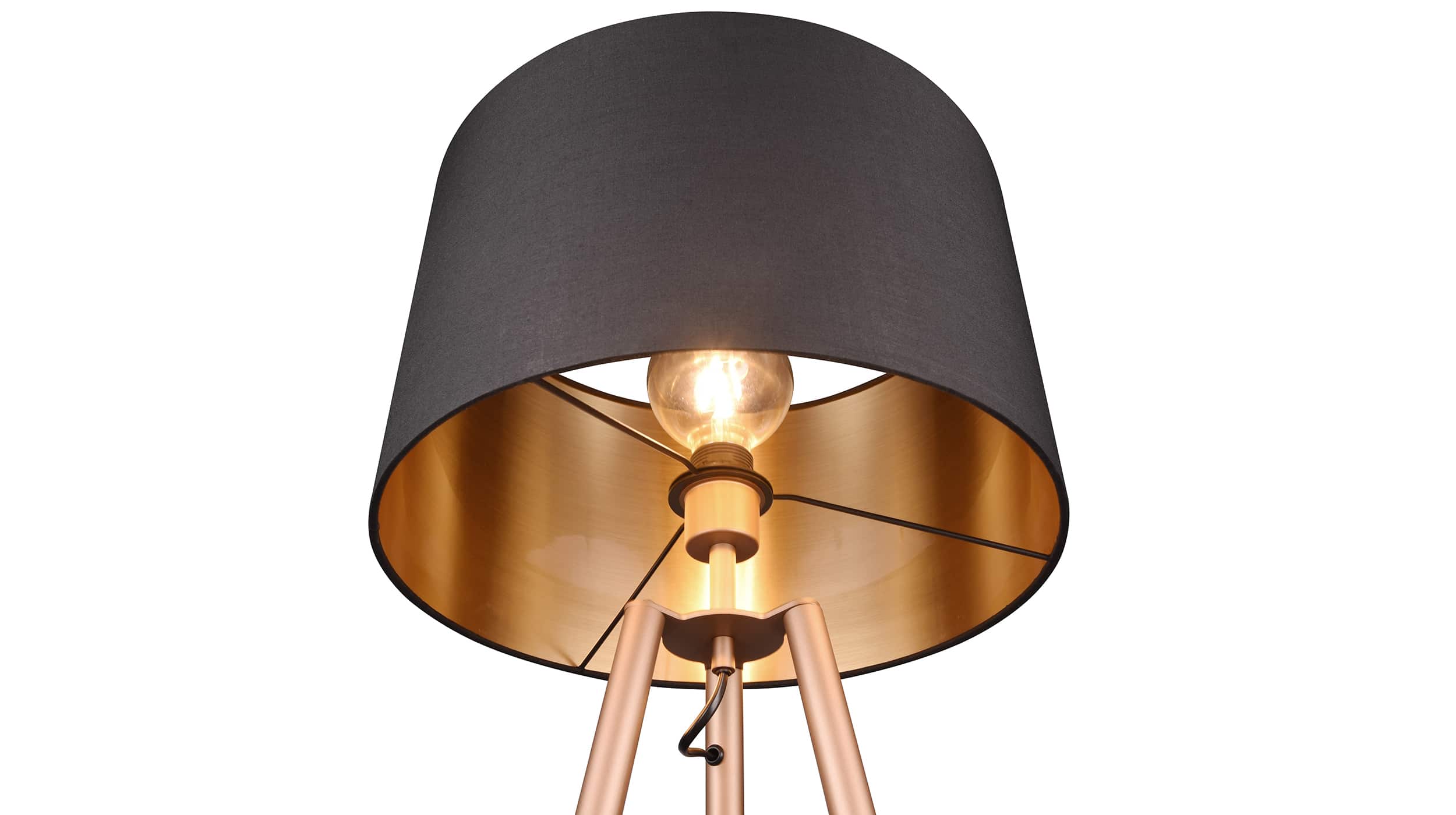 Stehlampe coffee - schwarz 152 cm mit Ablage - COLETTE