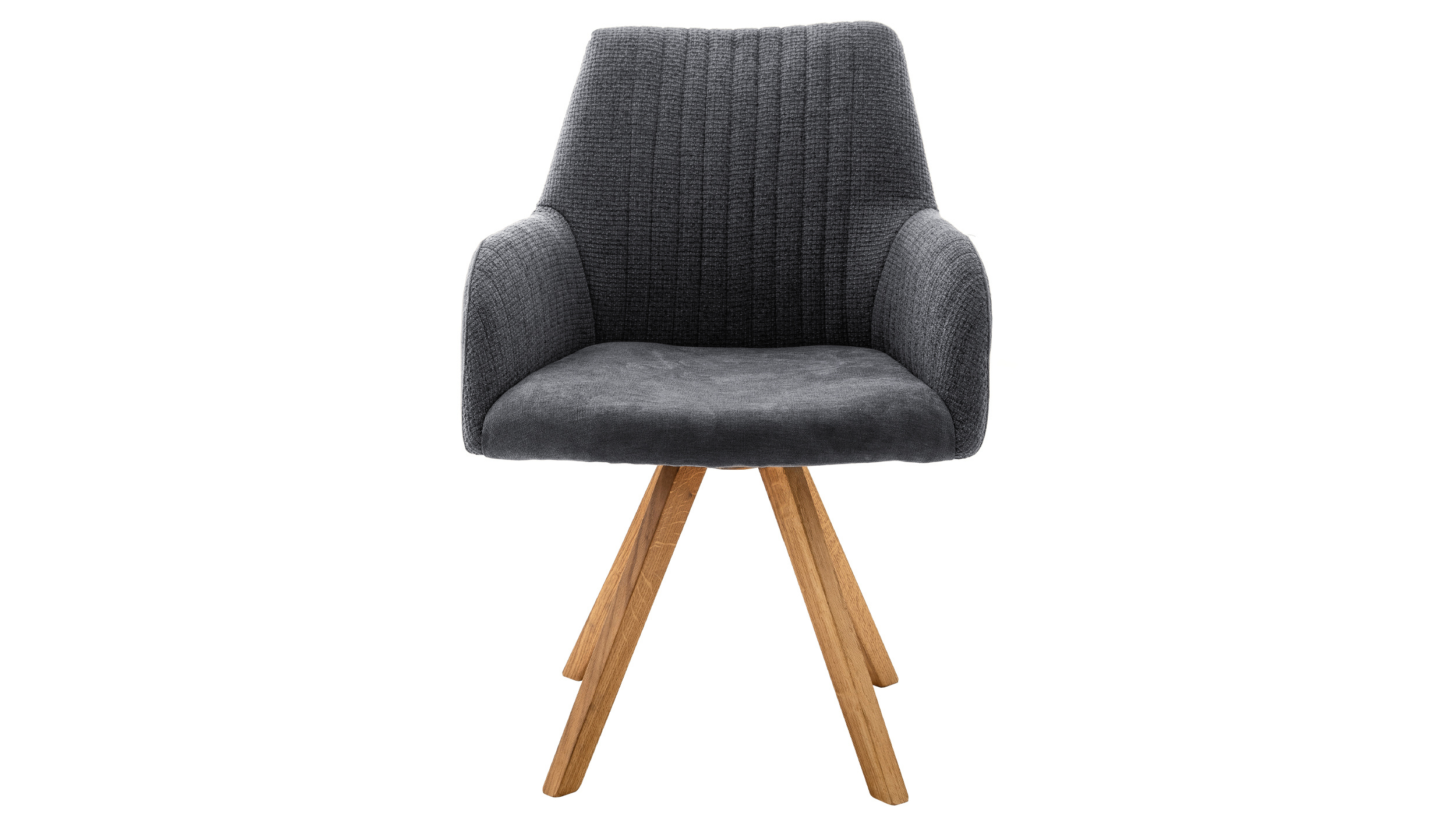 Armlehnstuhl anthrazit Drehstuhl Samt - Webstoff - OKLAHOMA