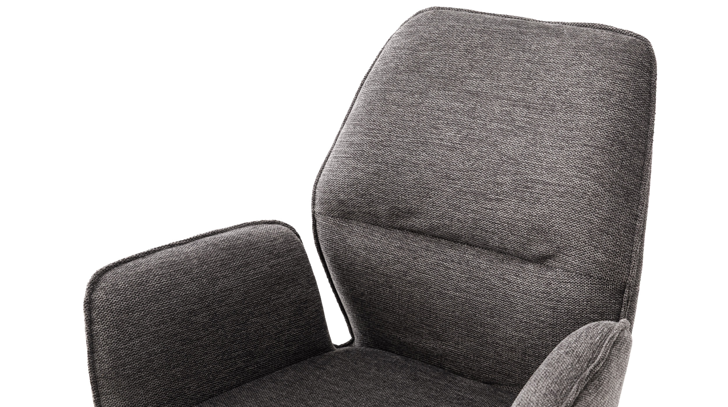 Armlehnstuhl anthrazit Drehstuhl Stoffbezug Chenille Optik - GREYTON