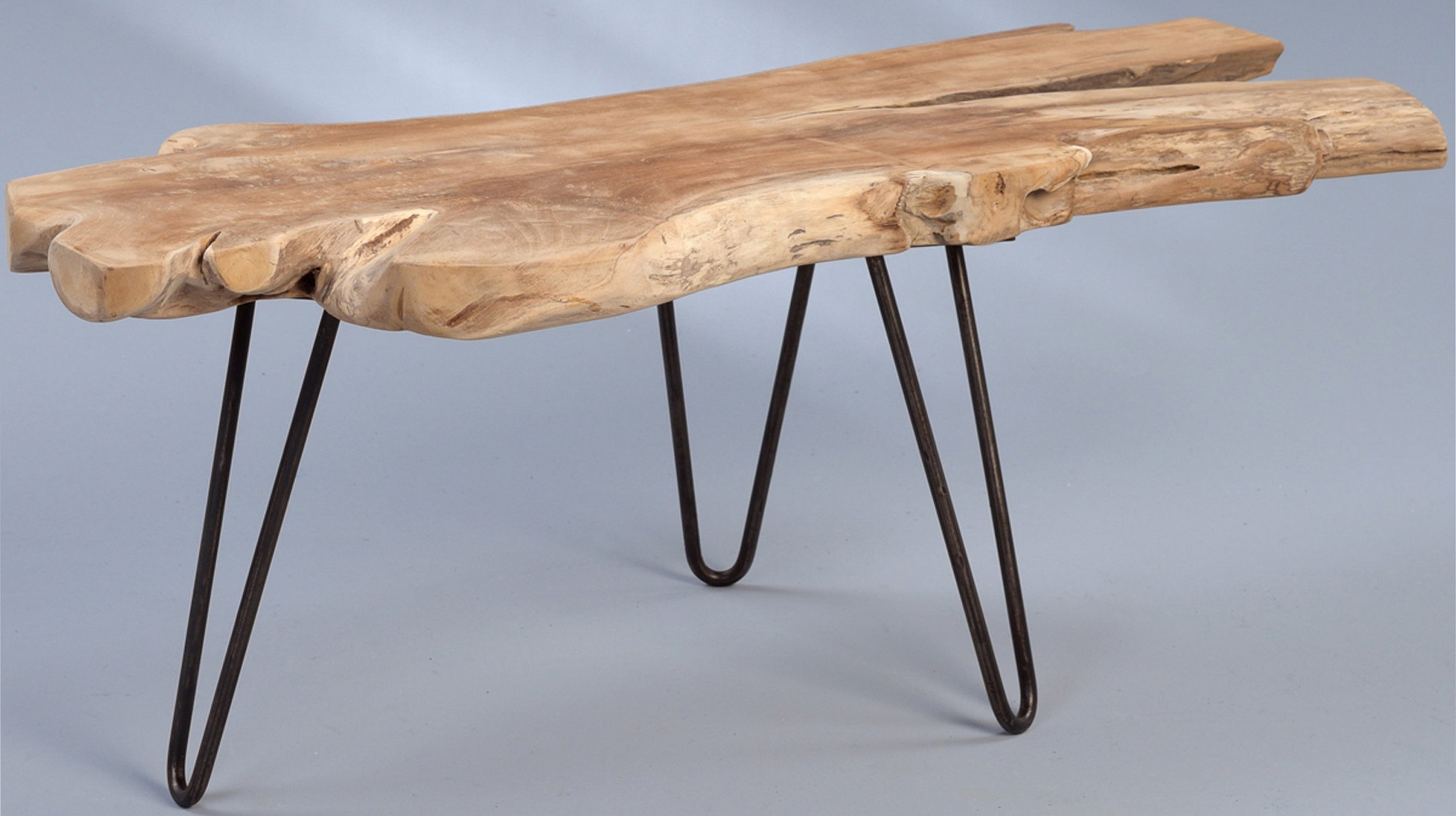 Couchtisch Massivholz Teak 100 x 40 cm - TALLUS