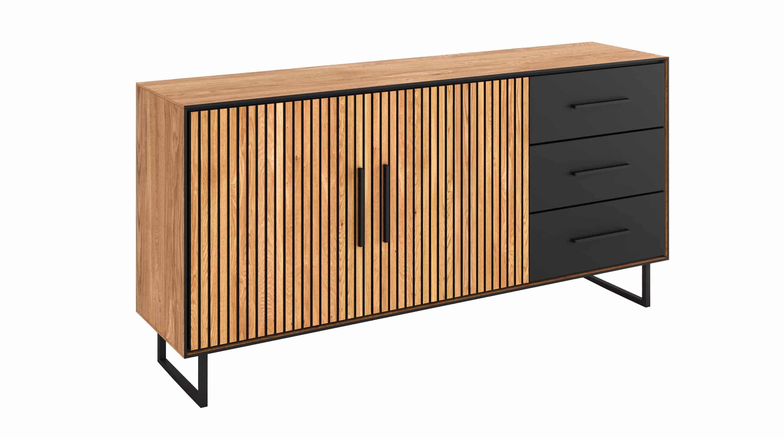 Sideboard mit Schubladen Eiche geölt 163 cm - BELLA