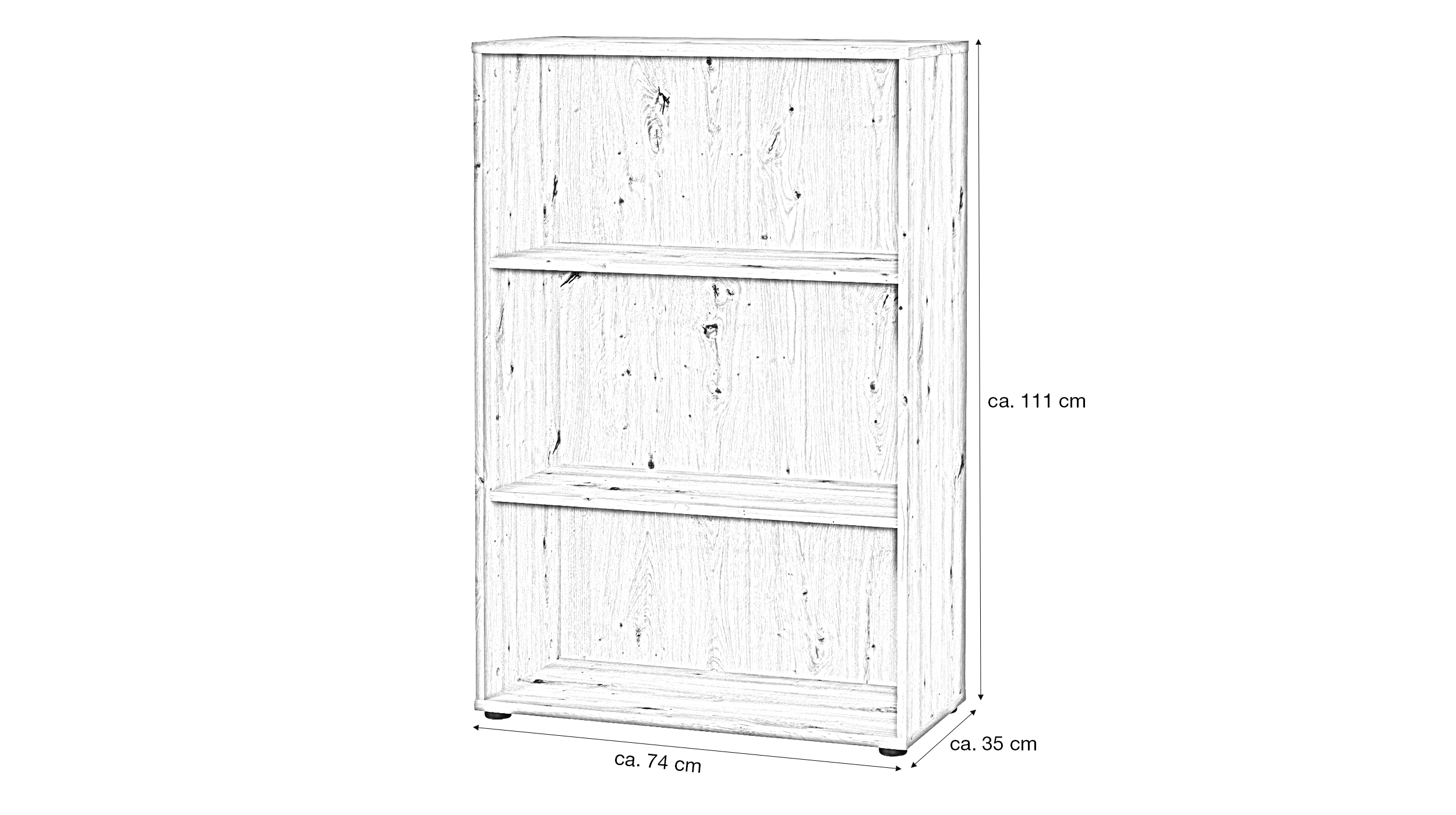 Bücherregal Büroregal Artisan Eiche 111 x 74 cm - TEMPRA