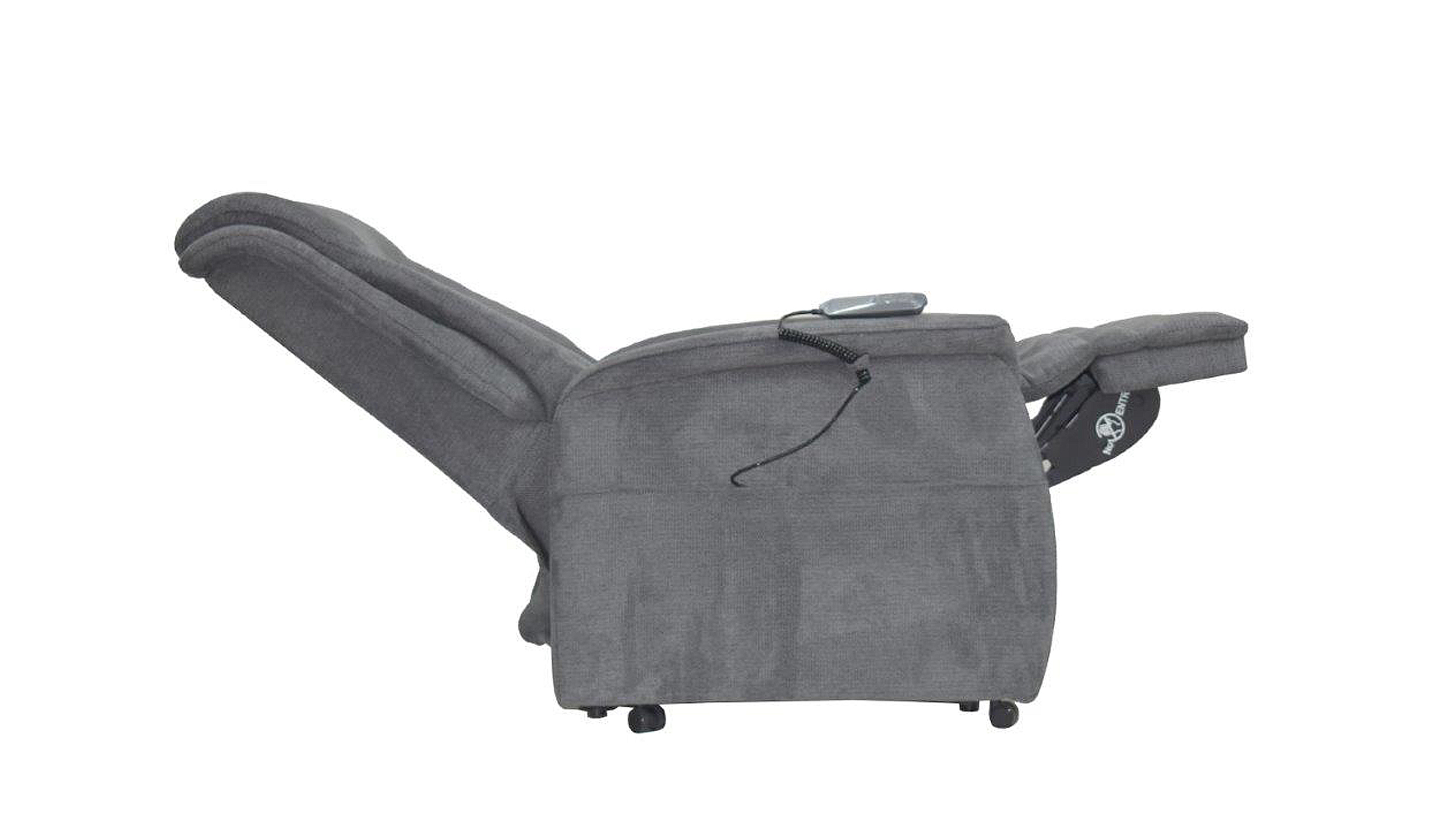 Fernsehsessel Webstoff grau - 2 Motoren - Aufstehhilfe - SIENA