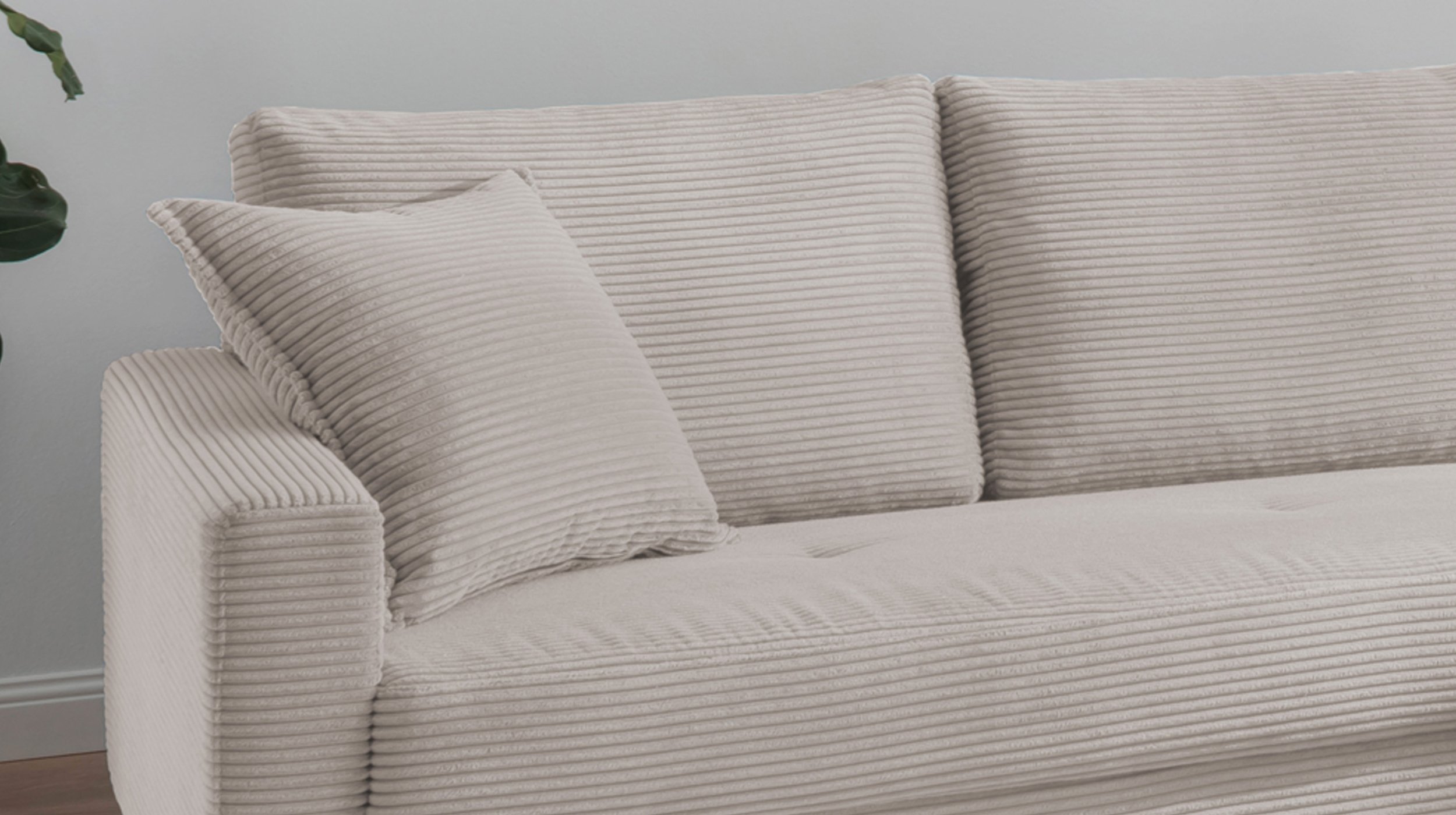 Ecksofa Cord hellgrau 276 x 173 cm - SUMMER