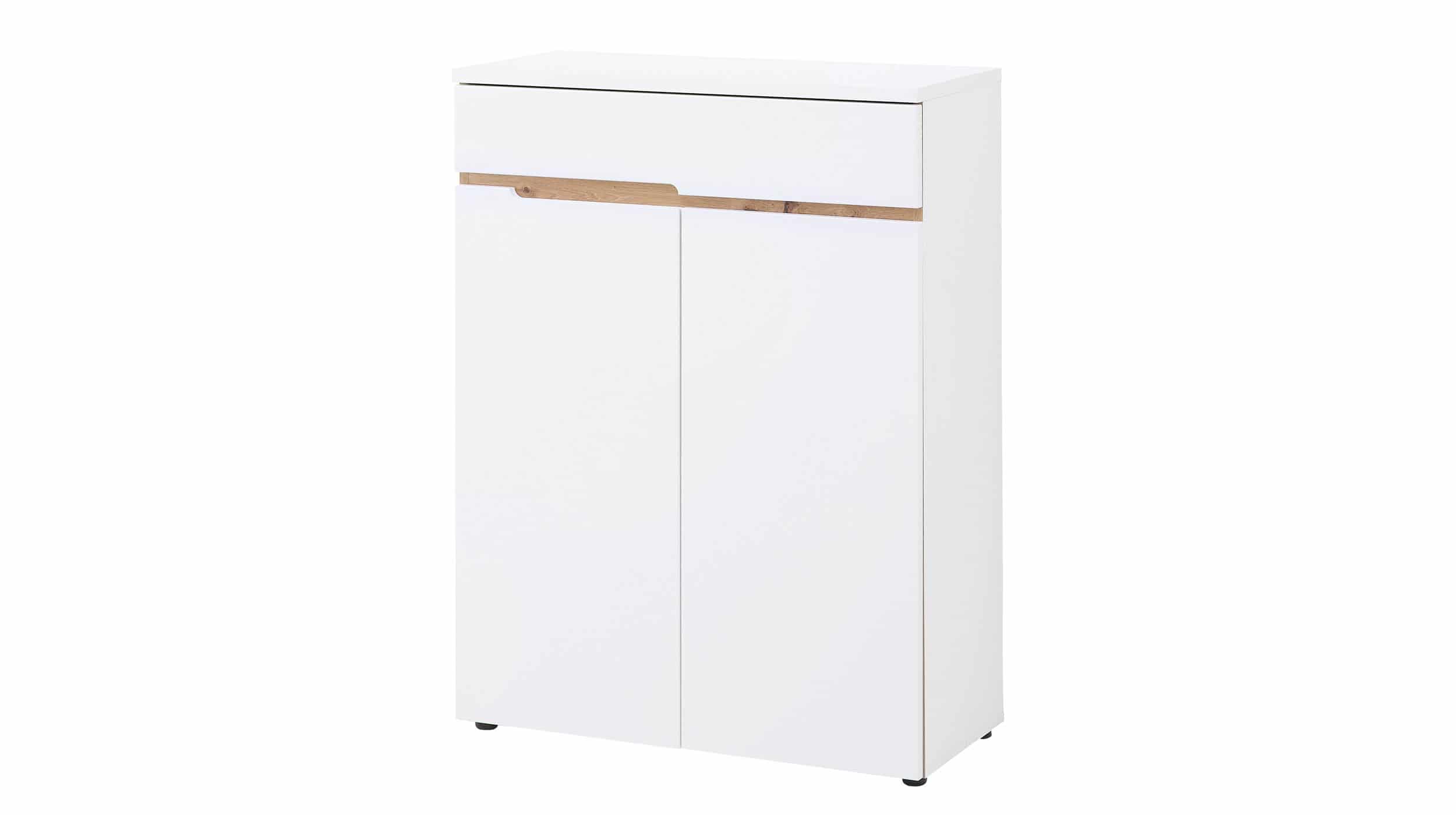 Schuhschrank mit Schublade weiß - Artisan Eiche 80 x 107 cm - MEMPHIS 