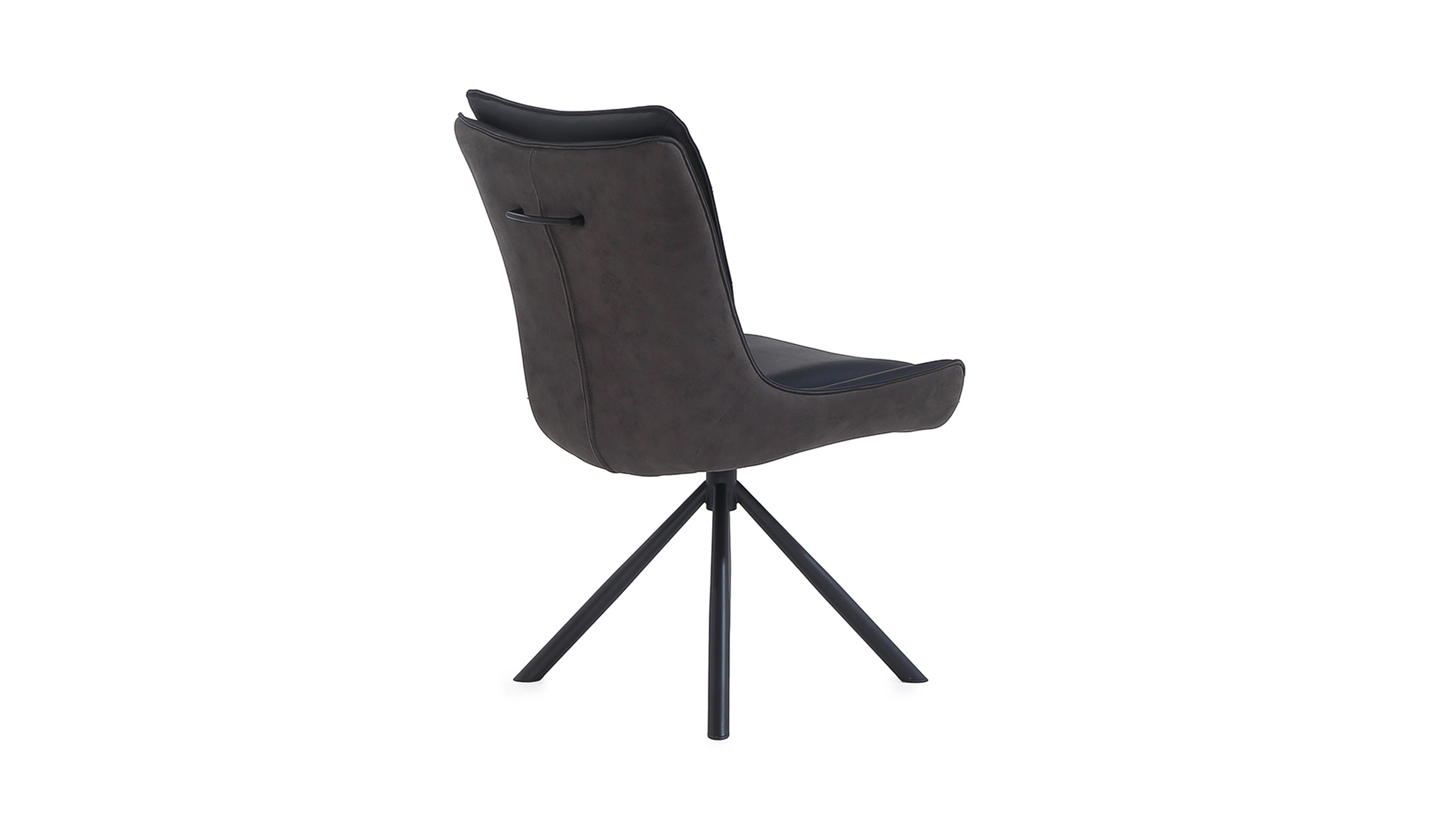 Polsterstuhl Schalenstuhl Echtleder schwarz - drehbar - MAURICE